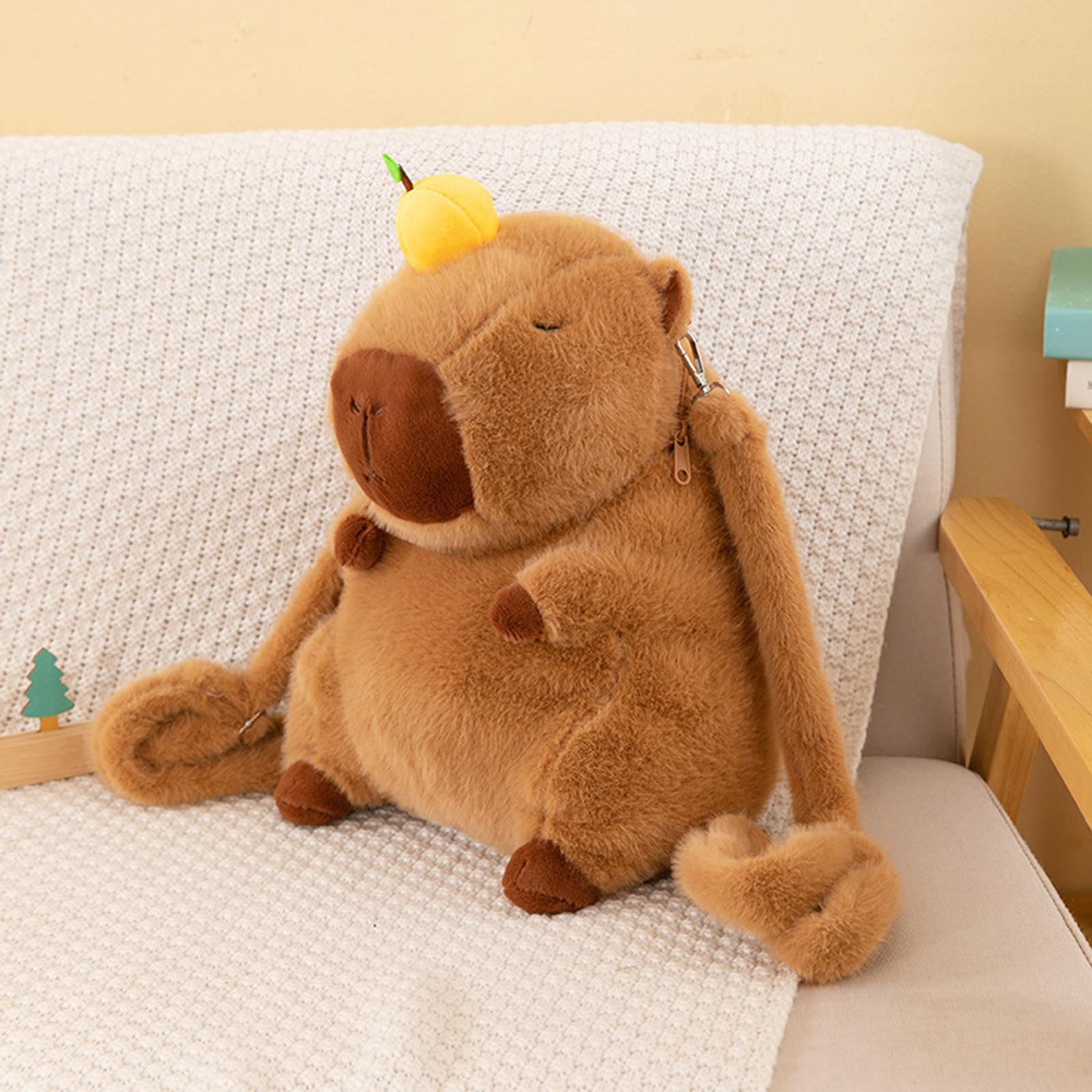 Capybara Backpack Plush Funny Cute Cartoon Daypack for Gifts Street Birthday