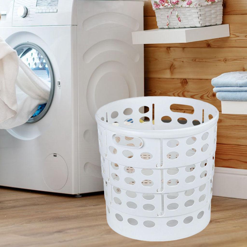 Folding PP Storage Basket Bins Kids Room Clothes Sundries Organizer White