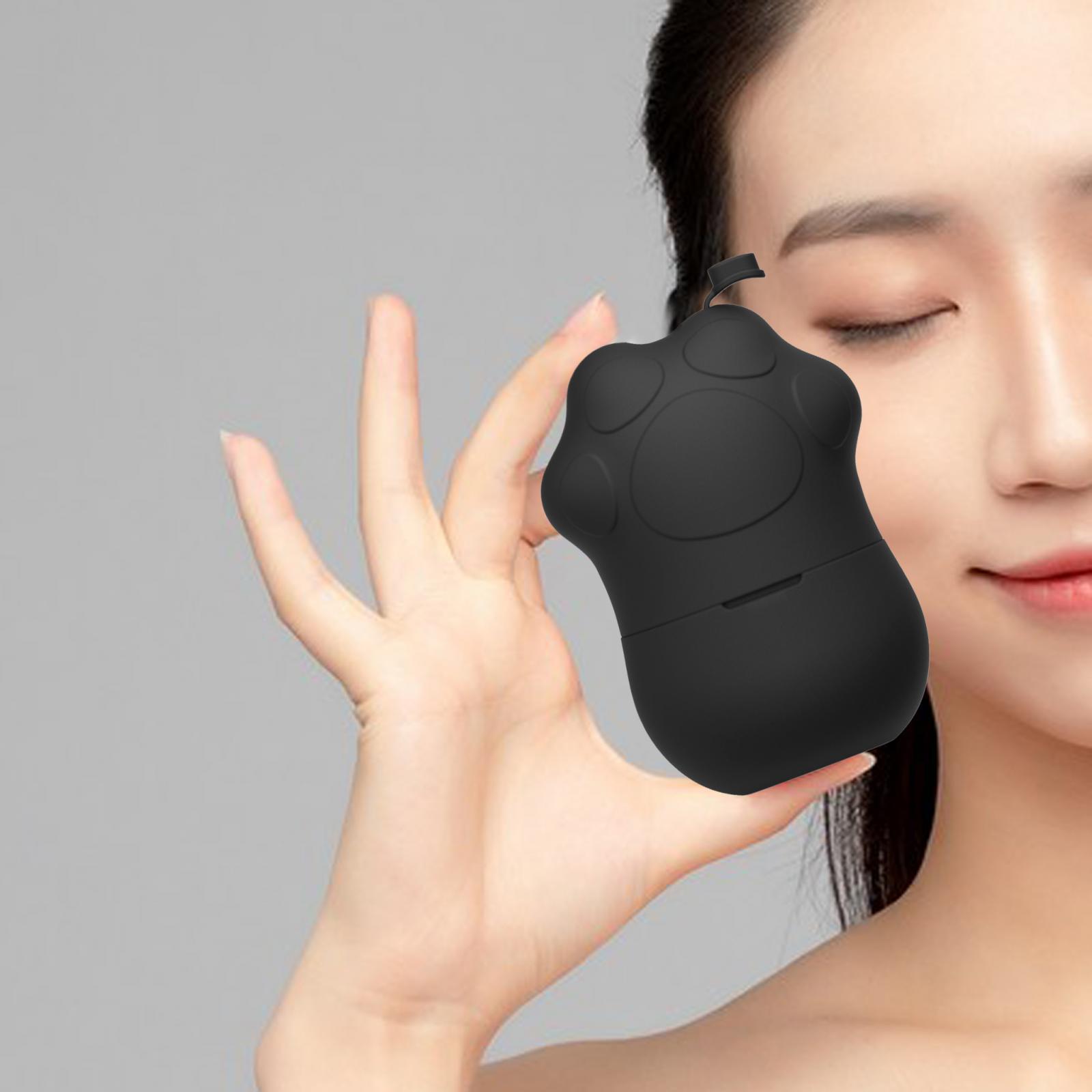 Silicone Ice Facial Face Roller Refillable Refreshes and Brightens Skin Cute Black