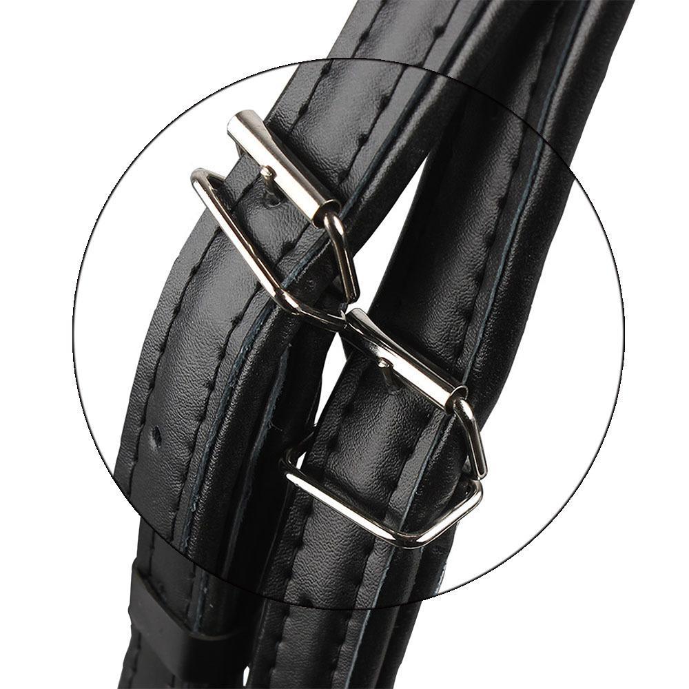 Genuine Leather Accordion Shoulder Strap Waterproof Belt Straps Black