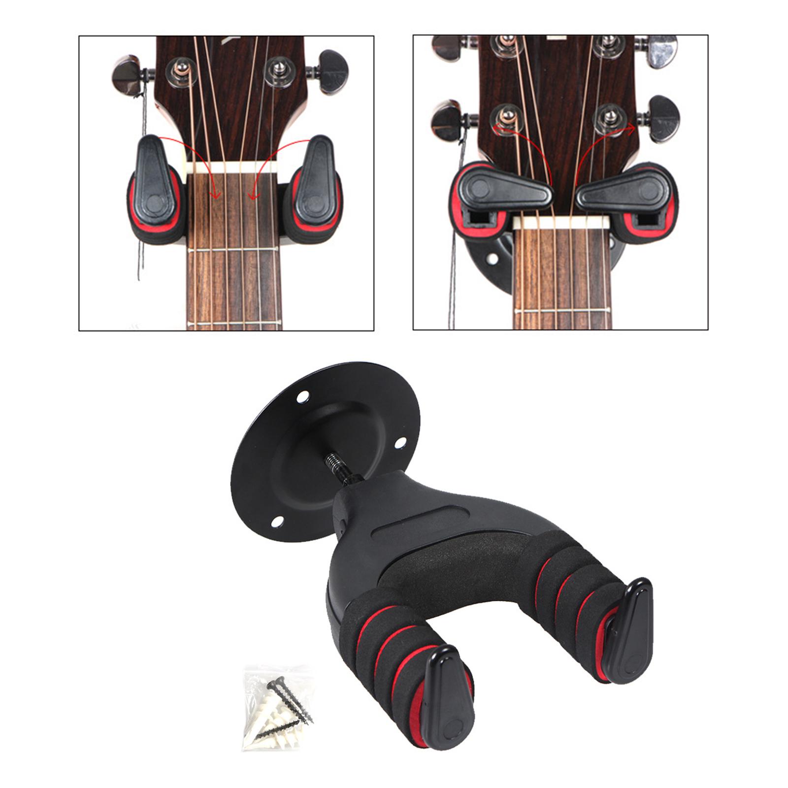 Guitar Wall Rack Automatic Locking Stand Adjustable Hook for Instrument