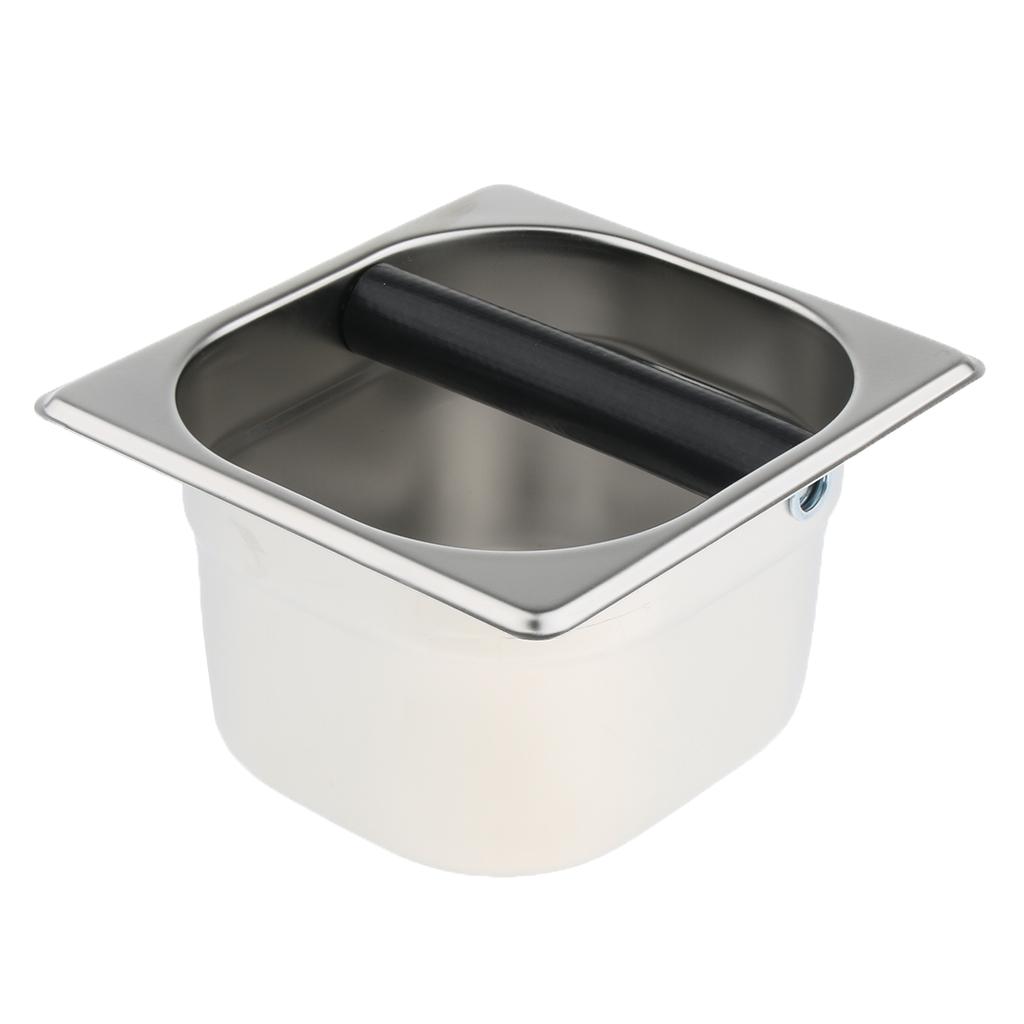 COFFEE KNOCK BOX Espresso Waste Bin with Wood Holder Set eBay