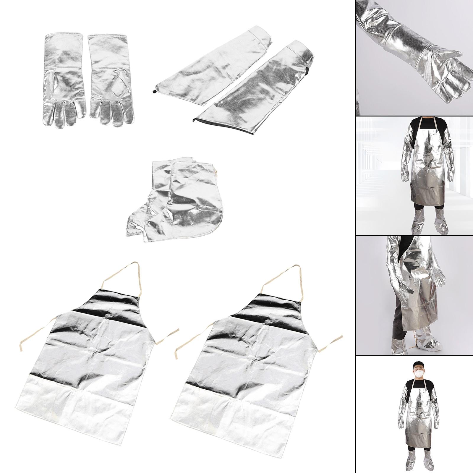 2 Pieces Aluminum Foil Aprons Foot Guards for Fish Cleaning lab Work gloves