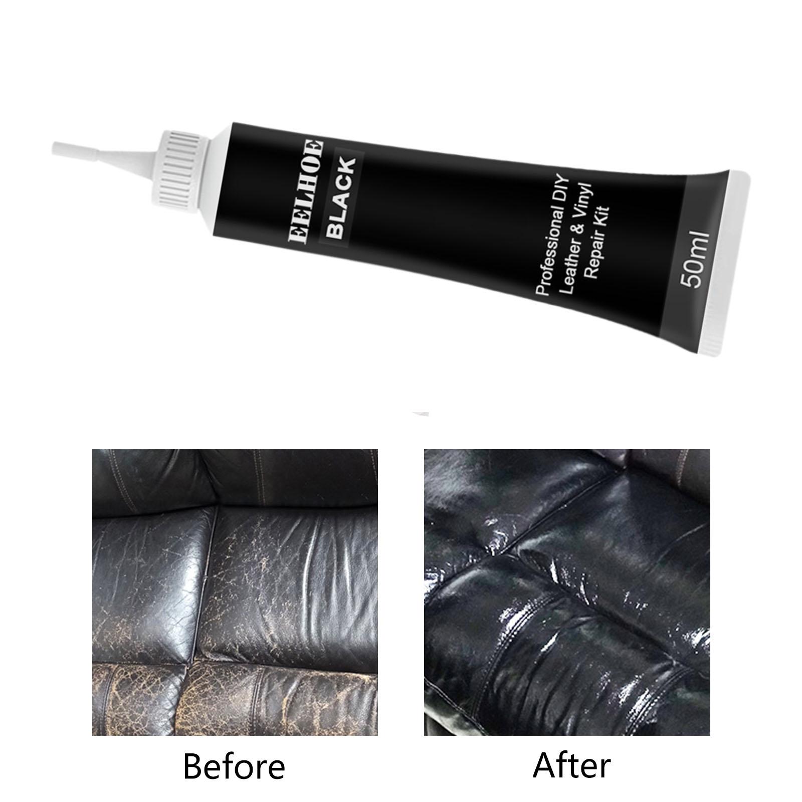 Leather Recoloring Cream Leather Color Restorer for Furniture Bag Purse 50ml Black