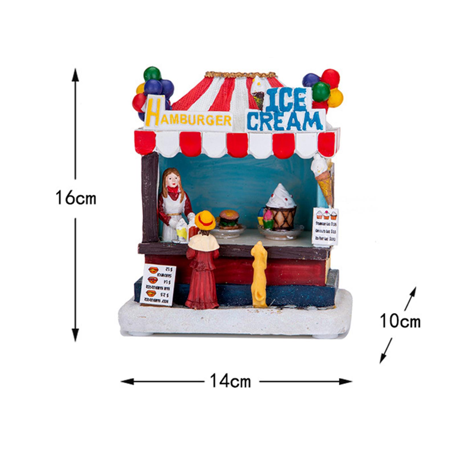 Ice Cream Small House Musical Ornament Music Box for Restaurant Party Gift