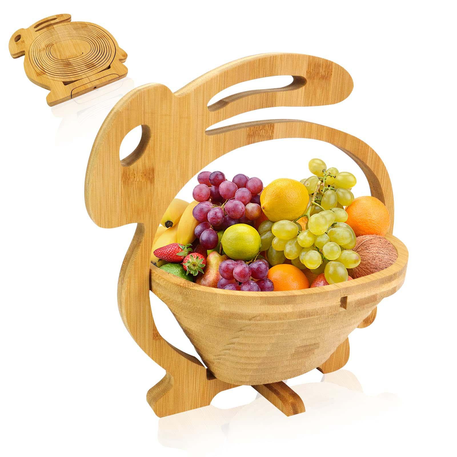 Fruit Basket Collapsible Snack Storage Tray Decorative for Home Kitchen rabbit