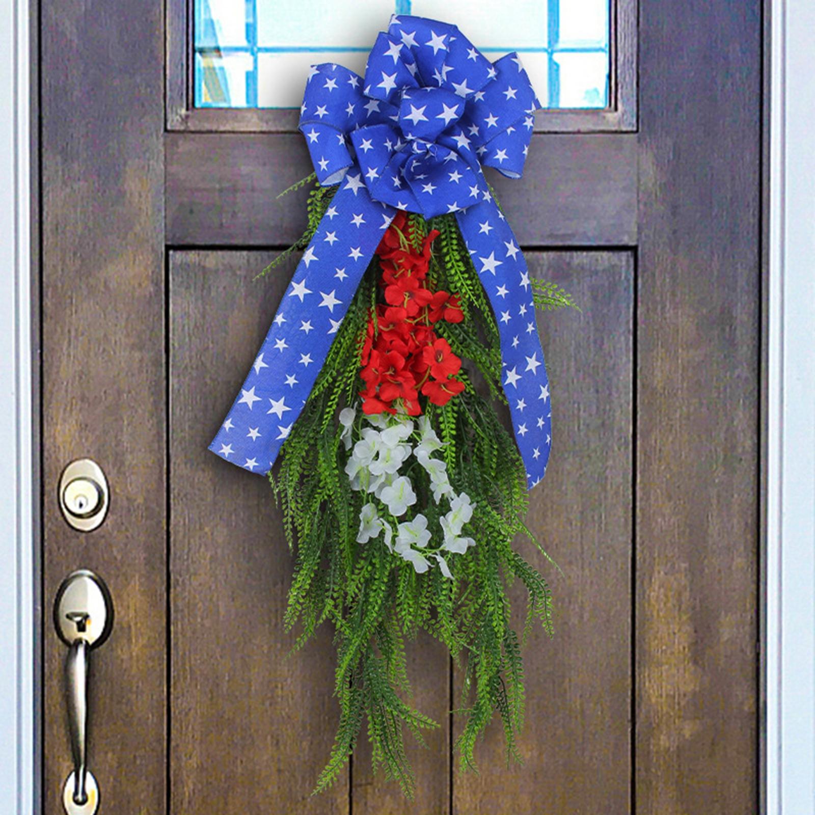 Patriotic Wreaths Wall Artificial Hanging Wreath for Party Porch