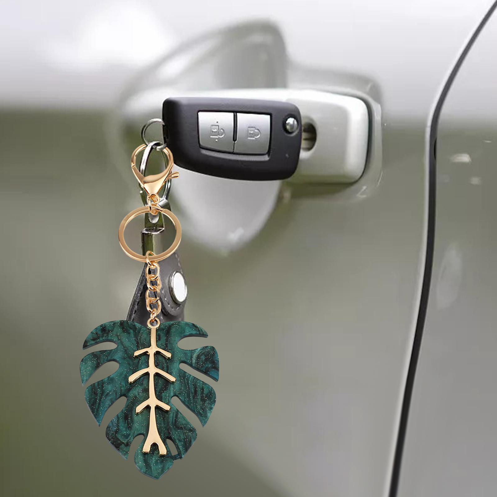 Fashion Leaf Key Chain Men Boys Key Chain Hooks Gift Women  Blue 