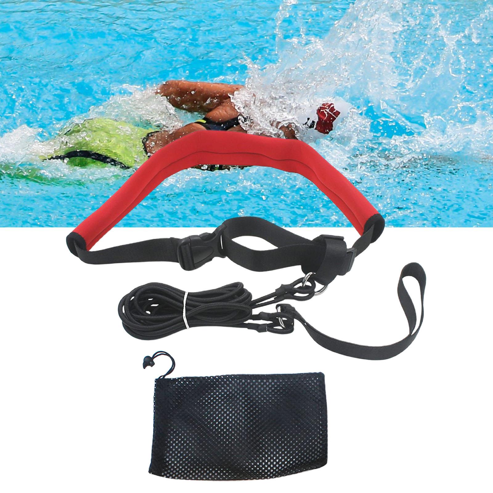 Swim Resistance Tether Stationary Swimming for Adults Professionals Athletes Red