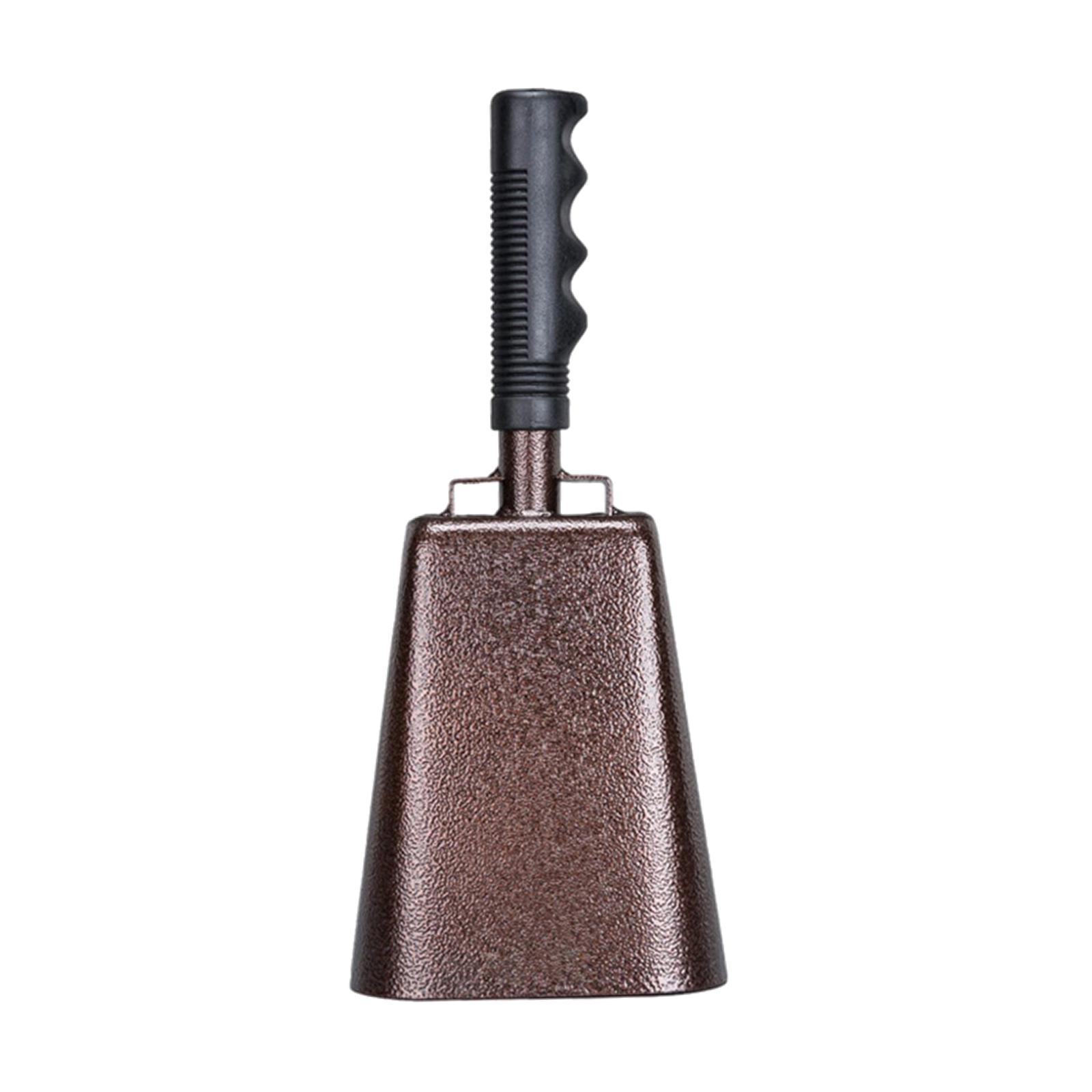 Cow Bell Cowbell with Handle for Football Team Cheering Concert brown