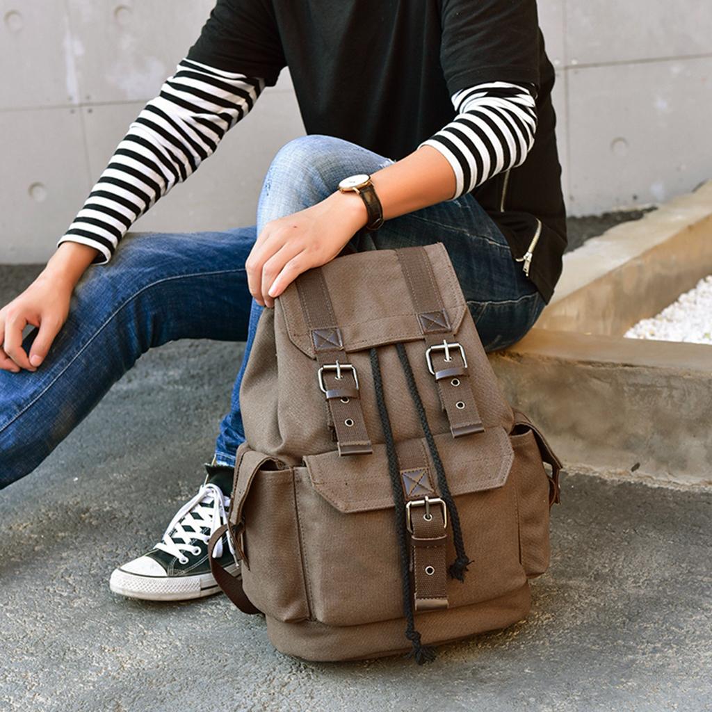 School Backpack Vintage Canvas Laptop Backpacks Men Women Rucksack Bookbags