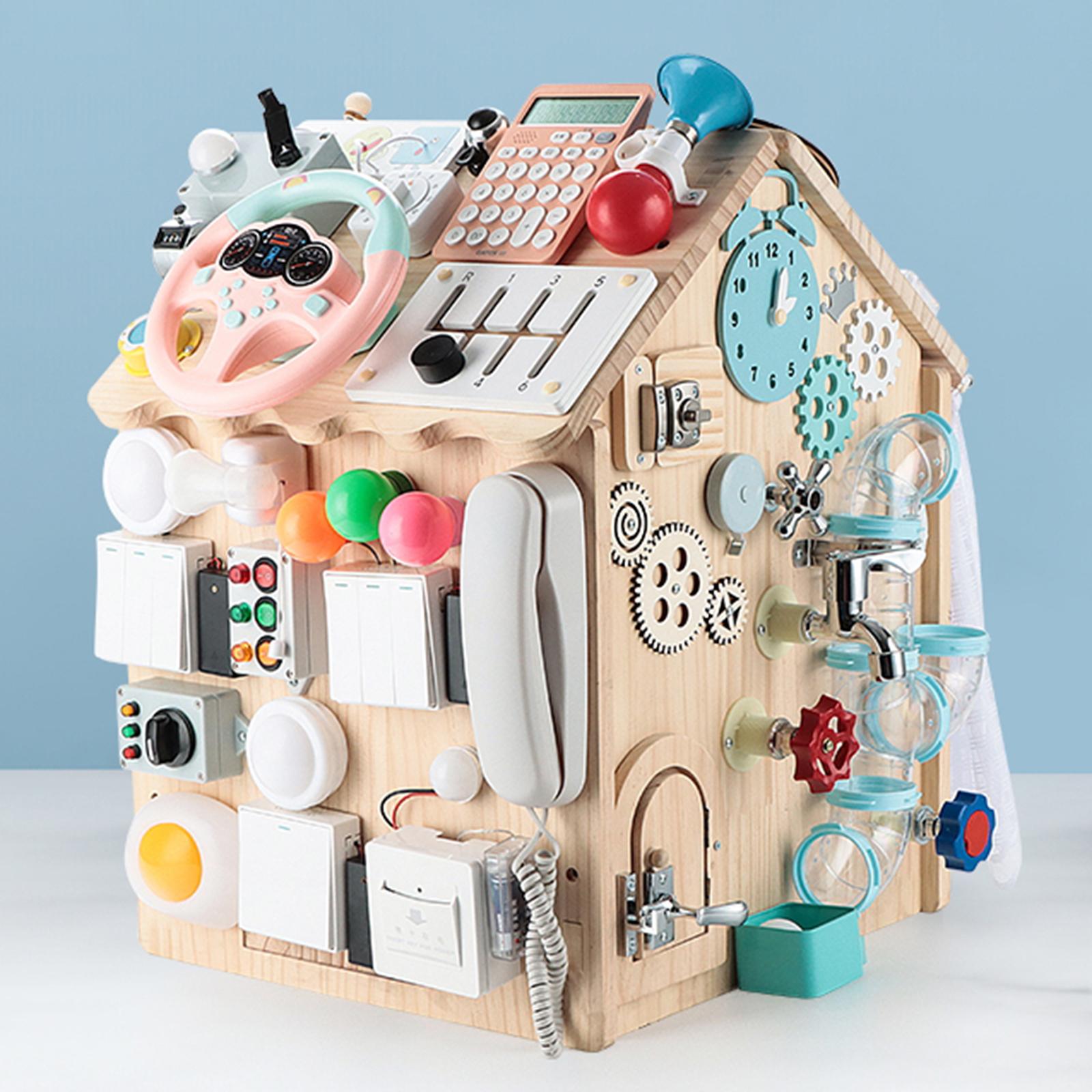 2Pcs Wood Busy Board Material Educational Toys Birthday Gift for Preschool