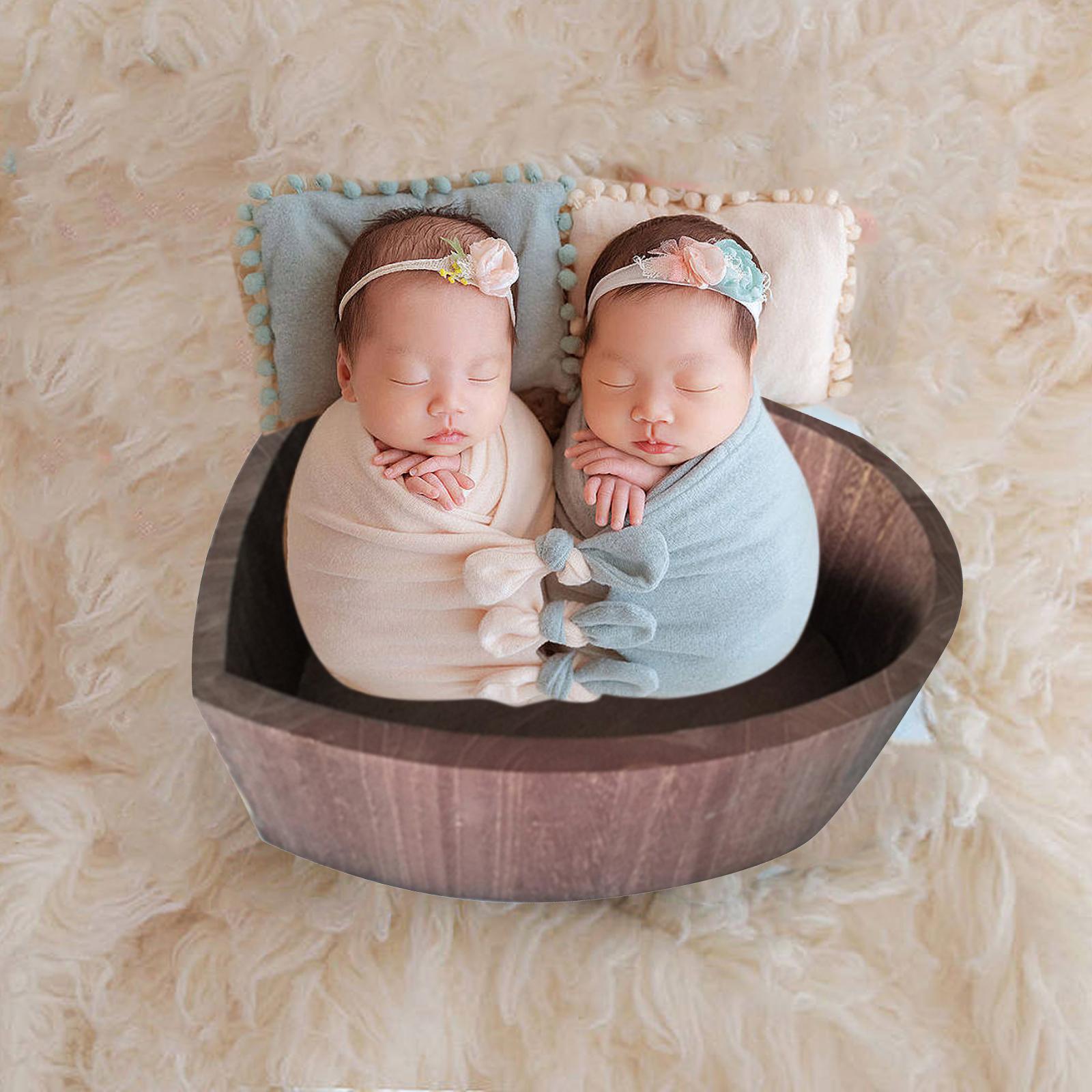 Newborn Infants Photography Props Wooden Bathtub Heart Shape Multi Purpose