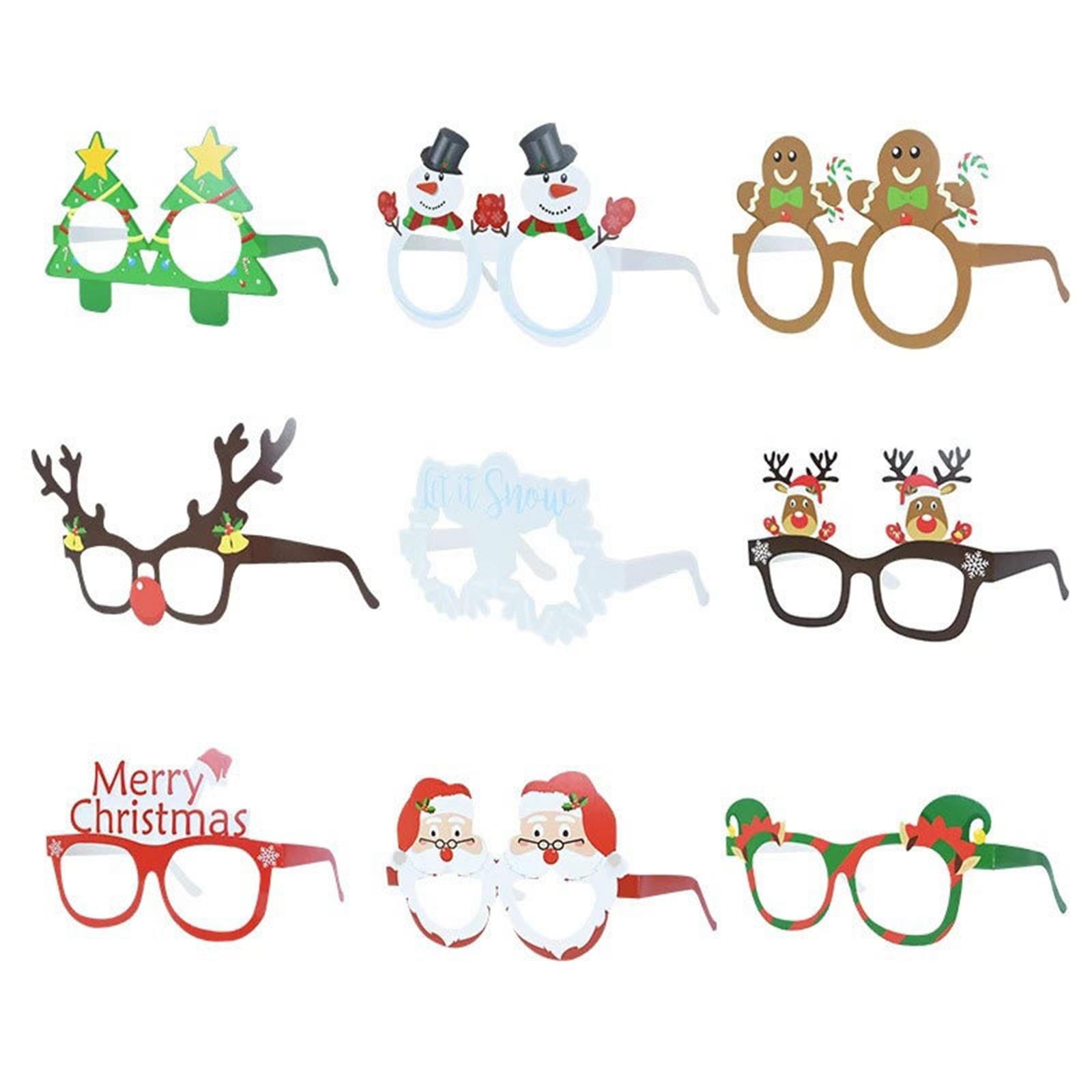 4x9x Santa Snowman Glasses Ornaments Creative Funny Eyewear Xmas Glasses Frame