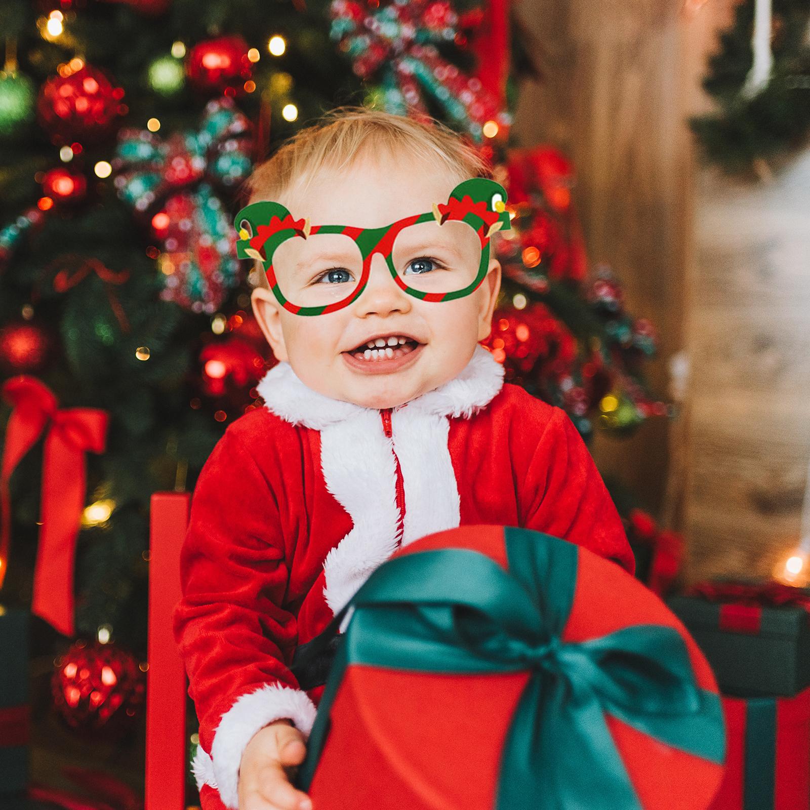 9x Santa Snowman Glasses Ornaments Creative Funny Eyewear Xmas Glasses Frame