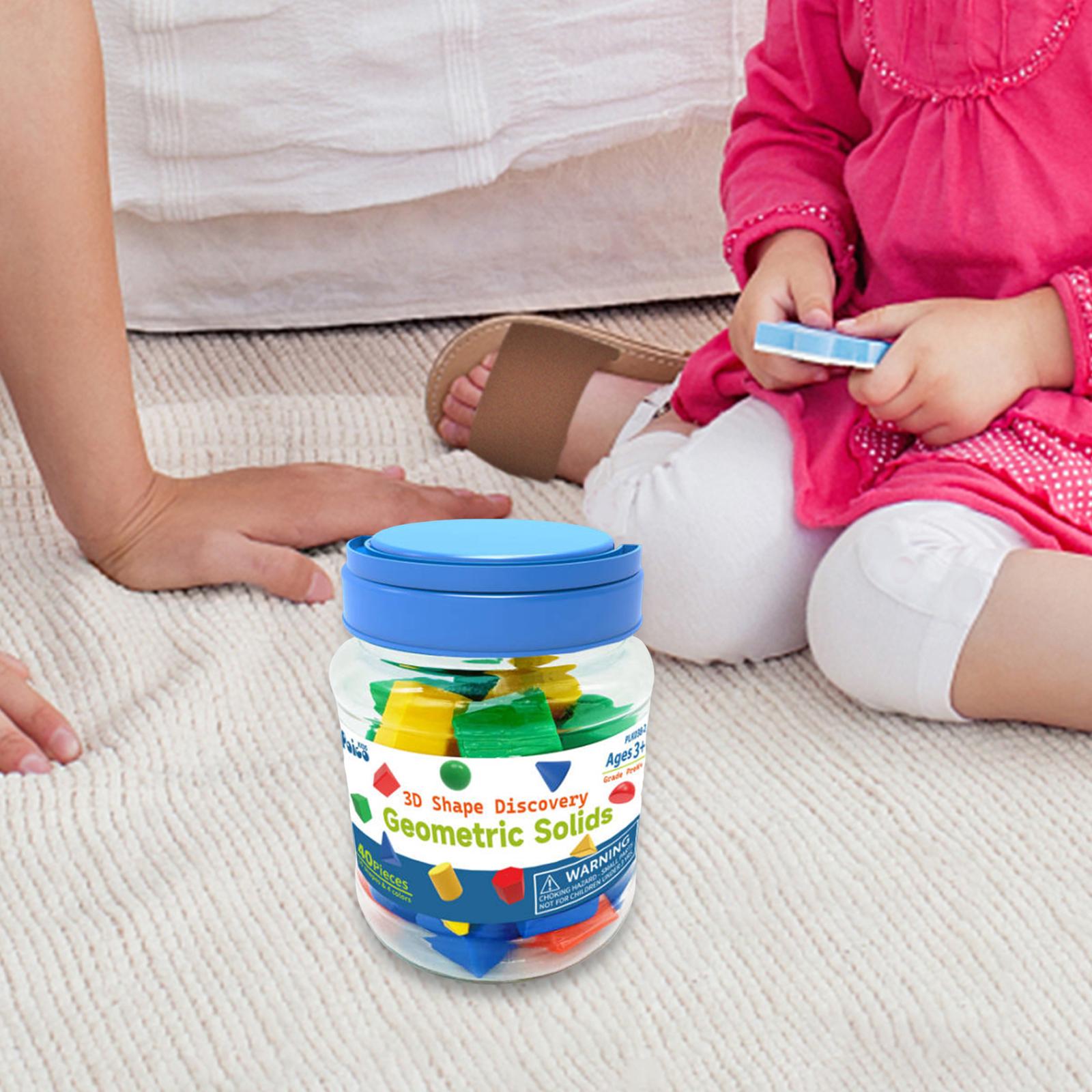 40Pcs 3D Shapes Educational Patterns Shape Blocks for Home Activity Playroom