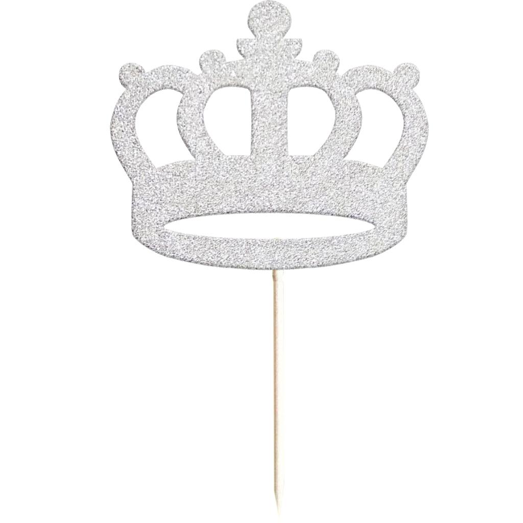20pcs Glitter Princess Crown DIY Cake Toppers Christmas Birthday