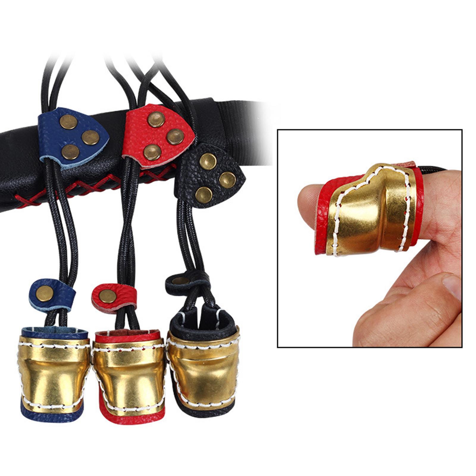 2Pcs Archery Thumb Rings Brass Finger Guard Adjustable Accessory Premium
