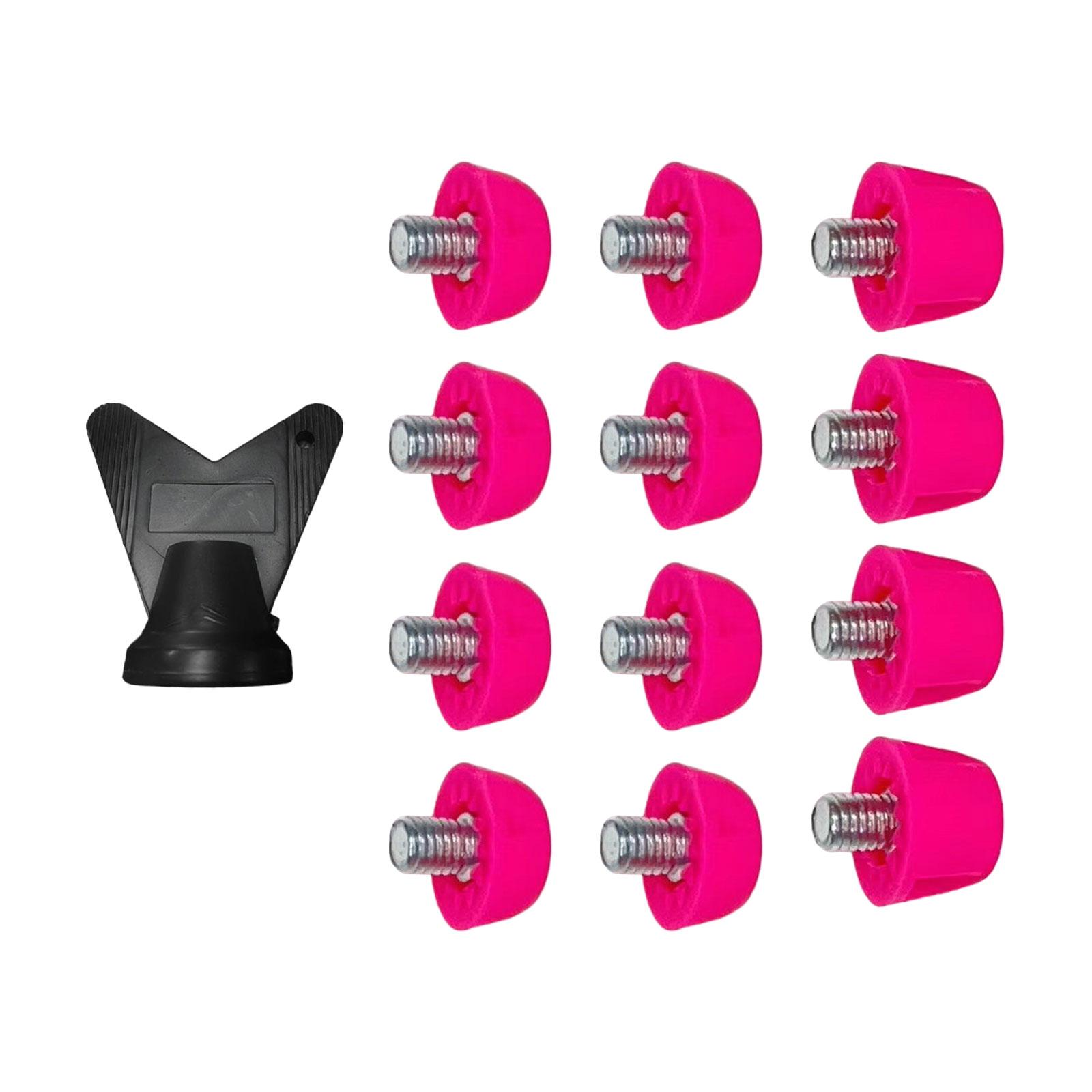 12x Football Boot Studs for Athletic Sneakers Indoor Outdoor Sports Training pink red