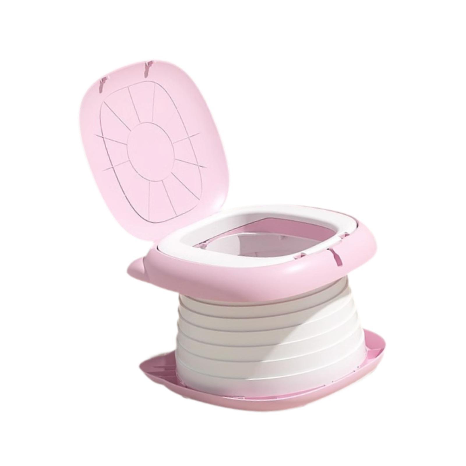 Baby Potty Chair Garbage Bag Slot Travel Nonslip Multifunction Potty Seat pink