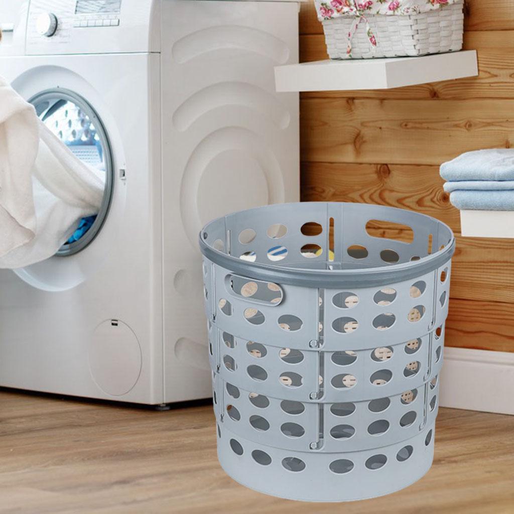 Folding PP Storage Basket Bins Kids Room Clothes Sundries Organizer Gray