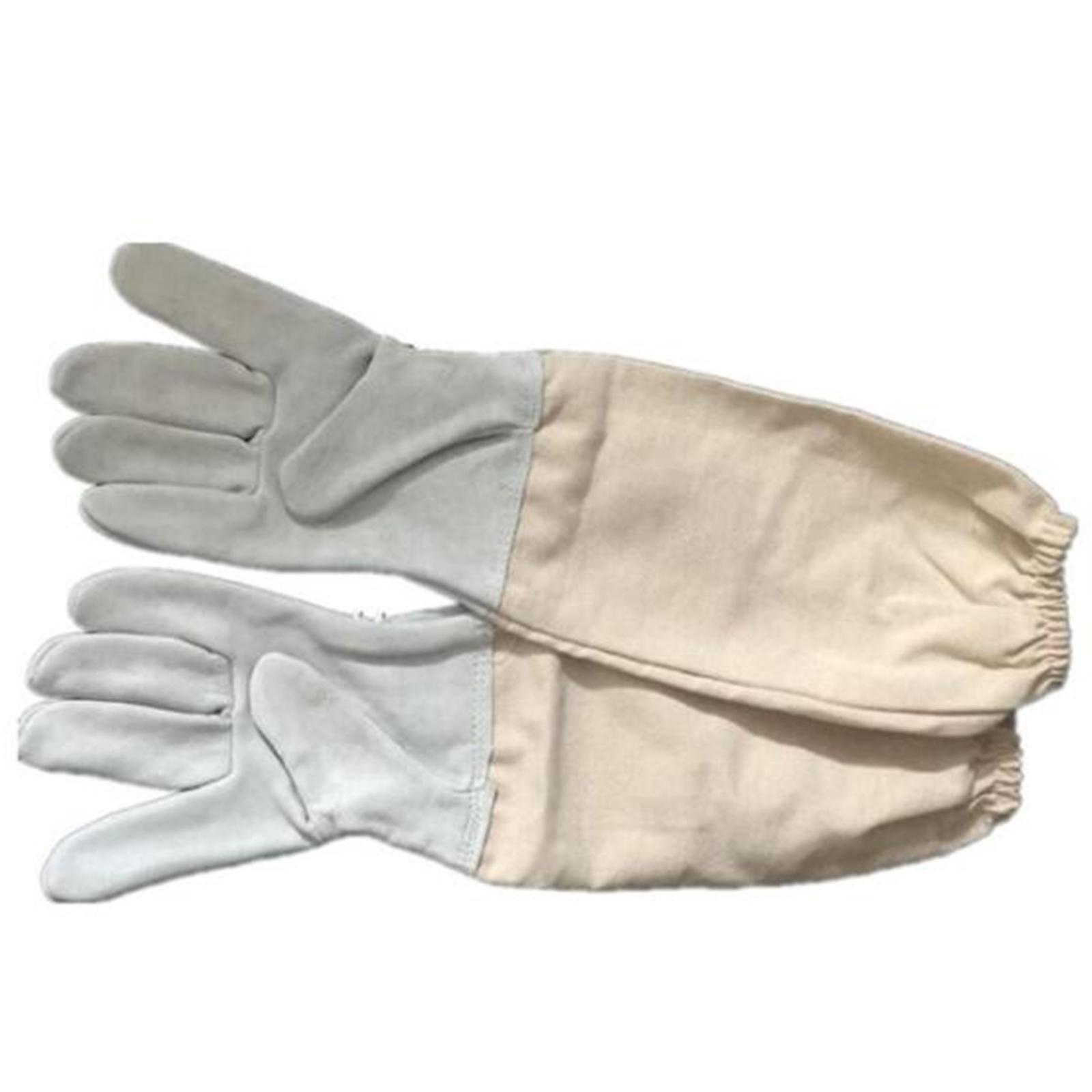 Professional Cotton Full Body Beekeeping Suit w/ Veil Hood + Long Gloves XL