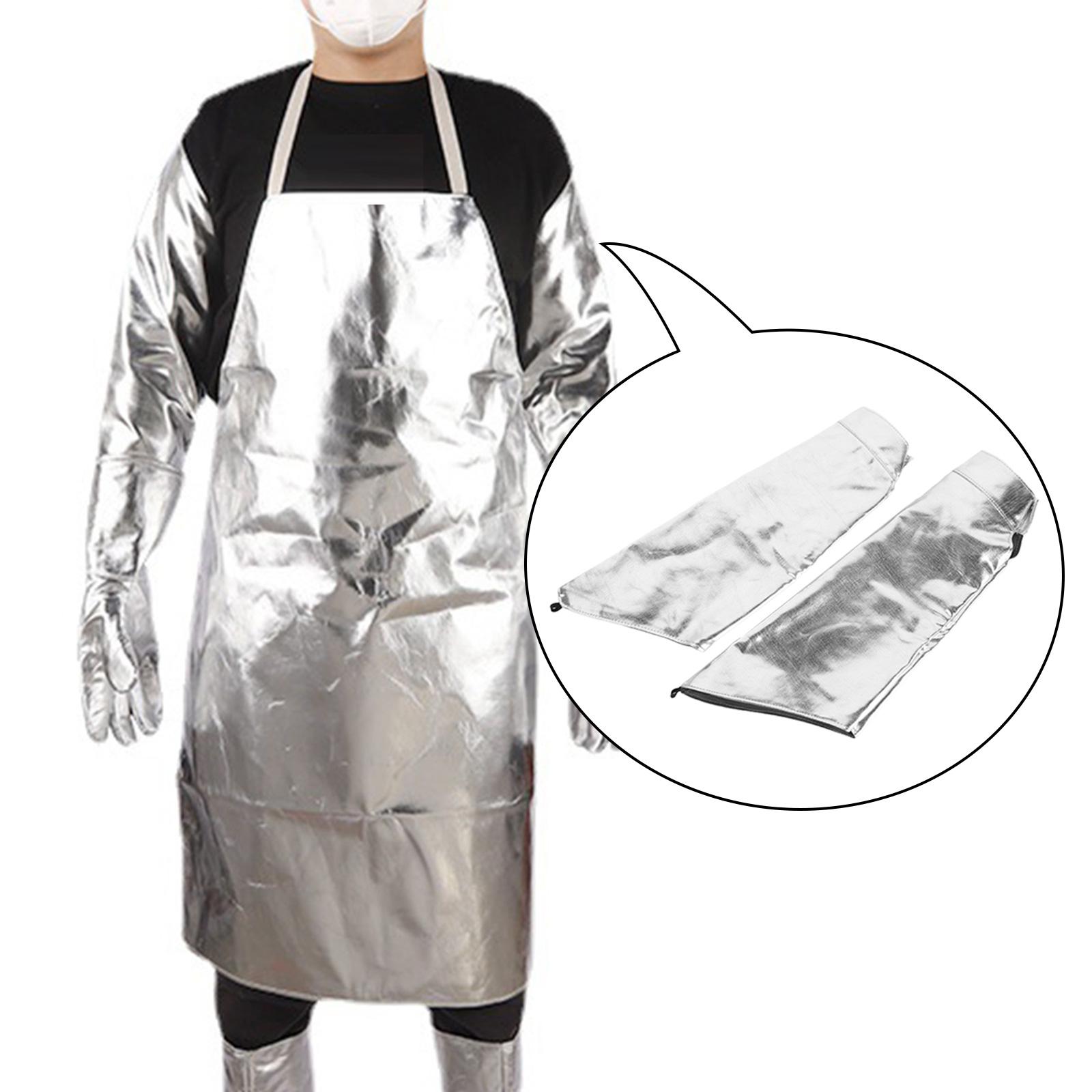2 Pieces Aluminum Foil Aprons Foot Guards for Fish Cleaning lab Work sleeves