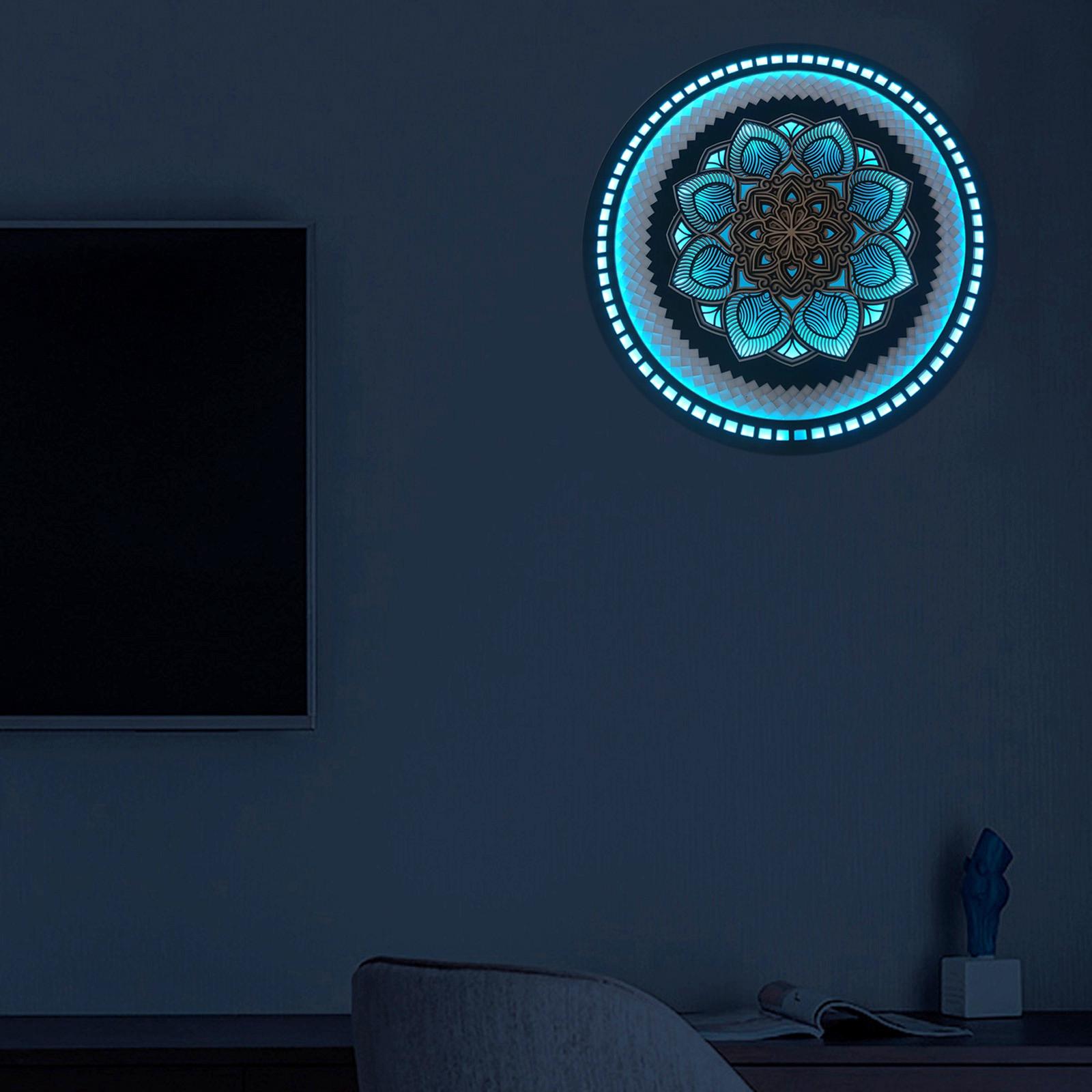 Mandala Flower Glowing Led Night Light Blue