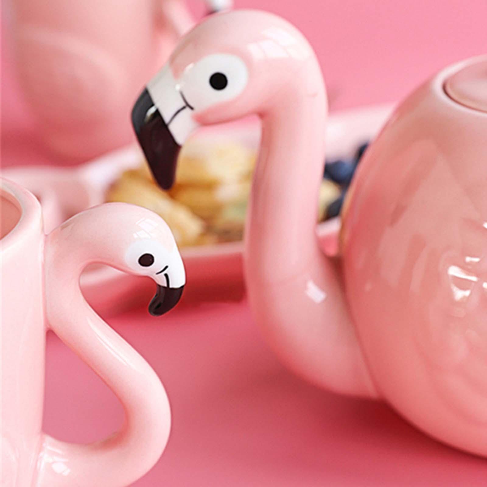 Creative 3D Flamingo Teapot Porcelain Tea Pot for Office Home Restaurant  Kettle