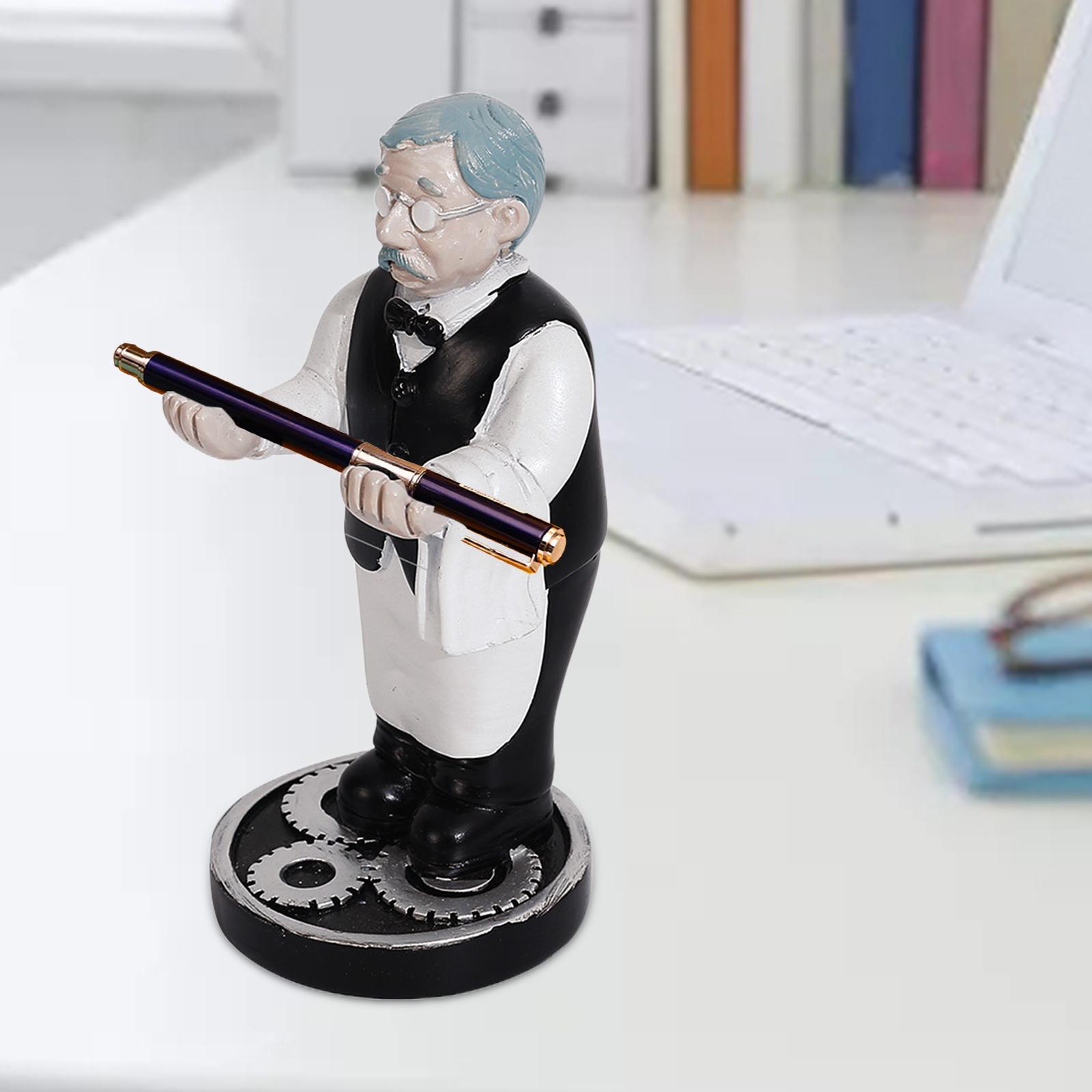 Resin Eyeglasses Stand Pen Holder Decorative Cartoon Statue Multi Purpose Butler