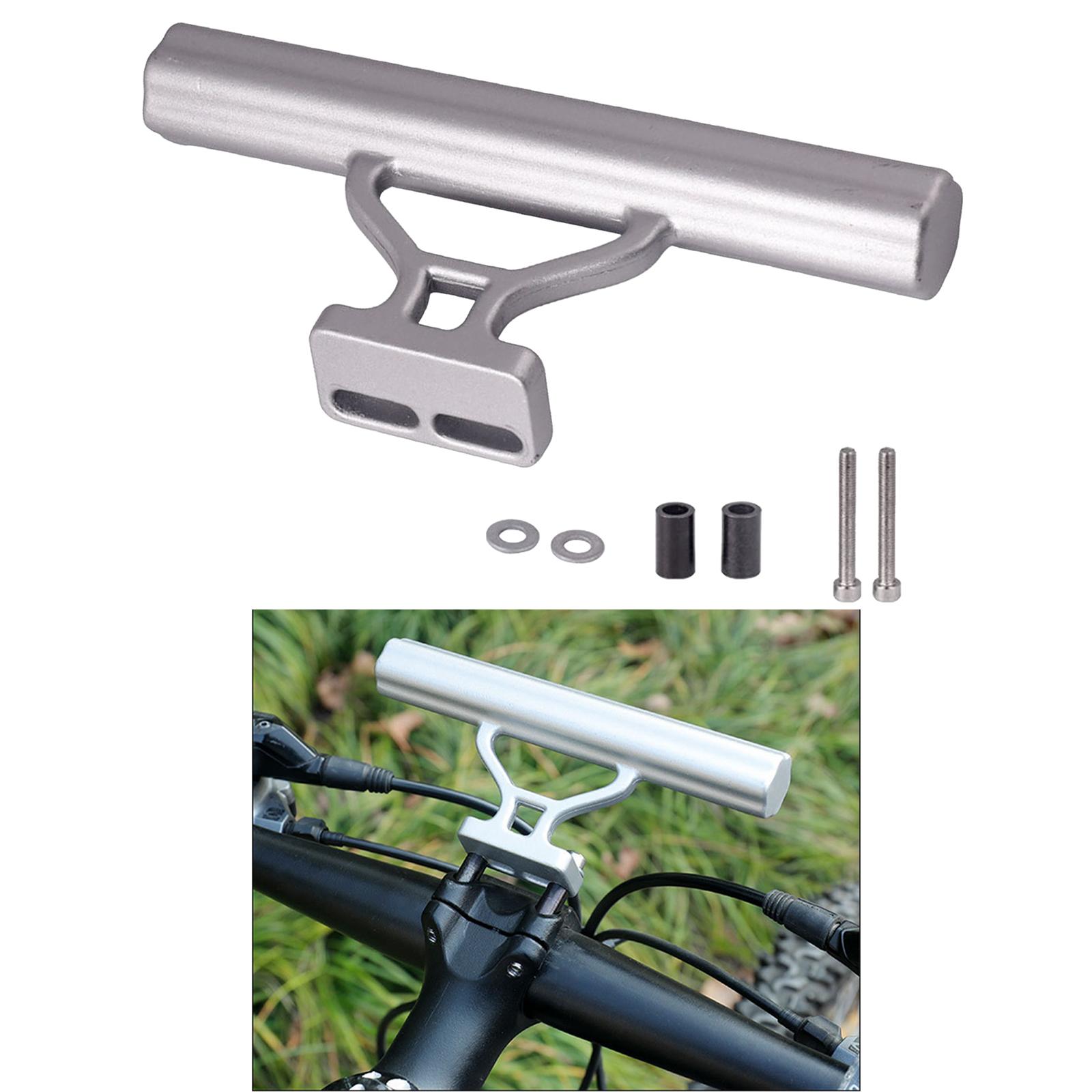 MTB Road Bike Handlebar Extension Speedometer GPS Phone Mount Holder Silver