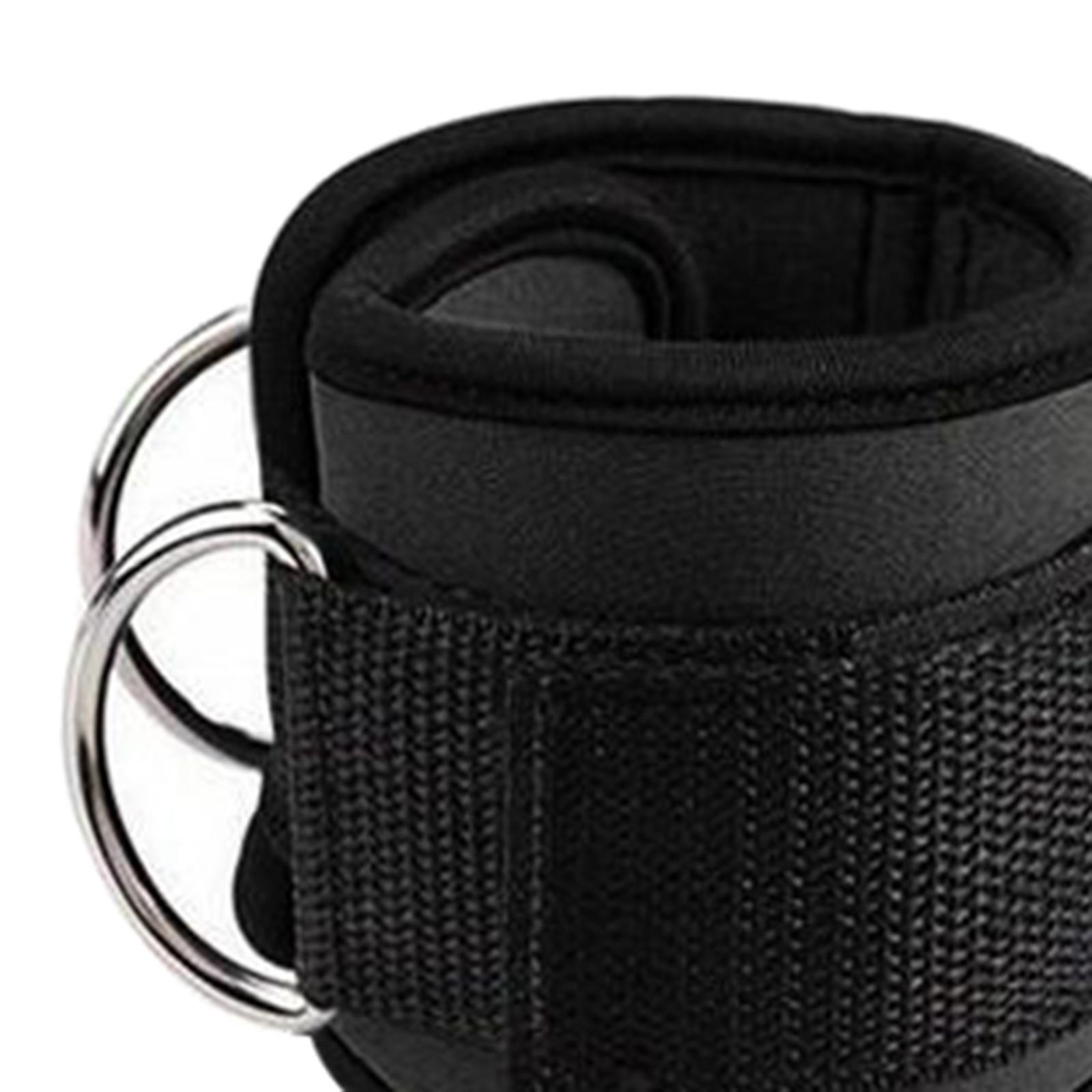 Ankle Strap Bands Exercise Leg Extensions Attachments for Gym Black