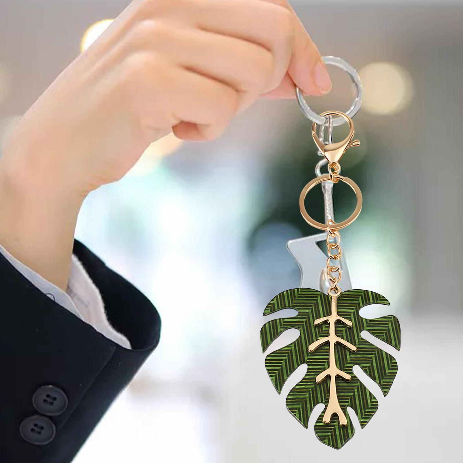 Fashion Leaf Key Chain Men Boys Key Chain Hooks Gift Women  Green 