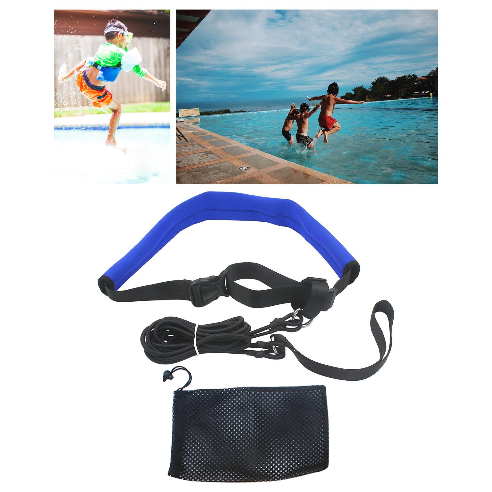 Swim Resistance Tether Stationary Swimming for Adults Professionals Athletes Blue