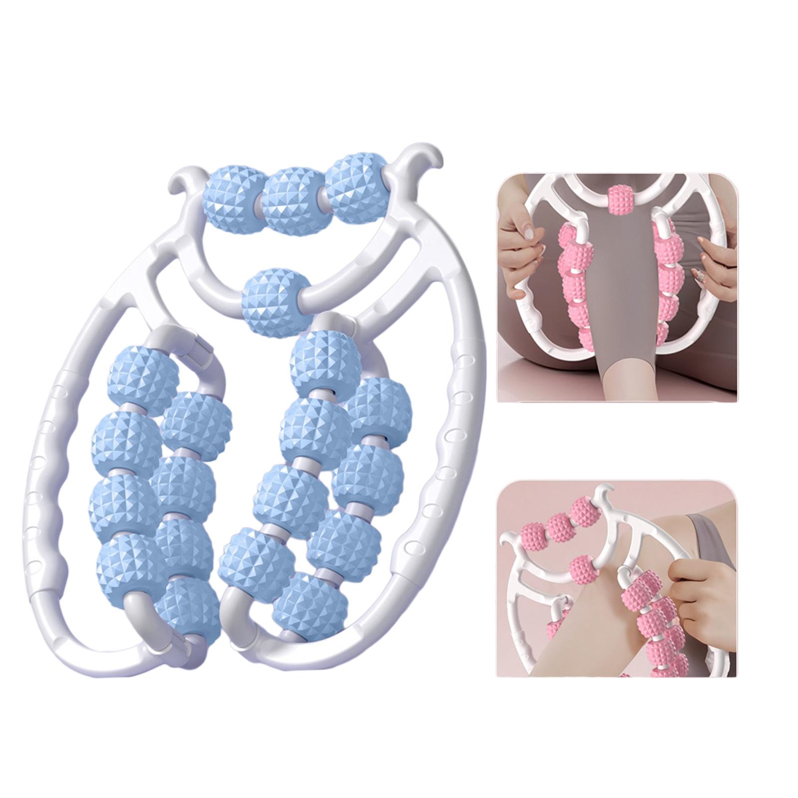 Massage Roller Calves Muscle Relaxation Roller 20 Wheels Muscle Relax Roller Blue