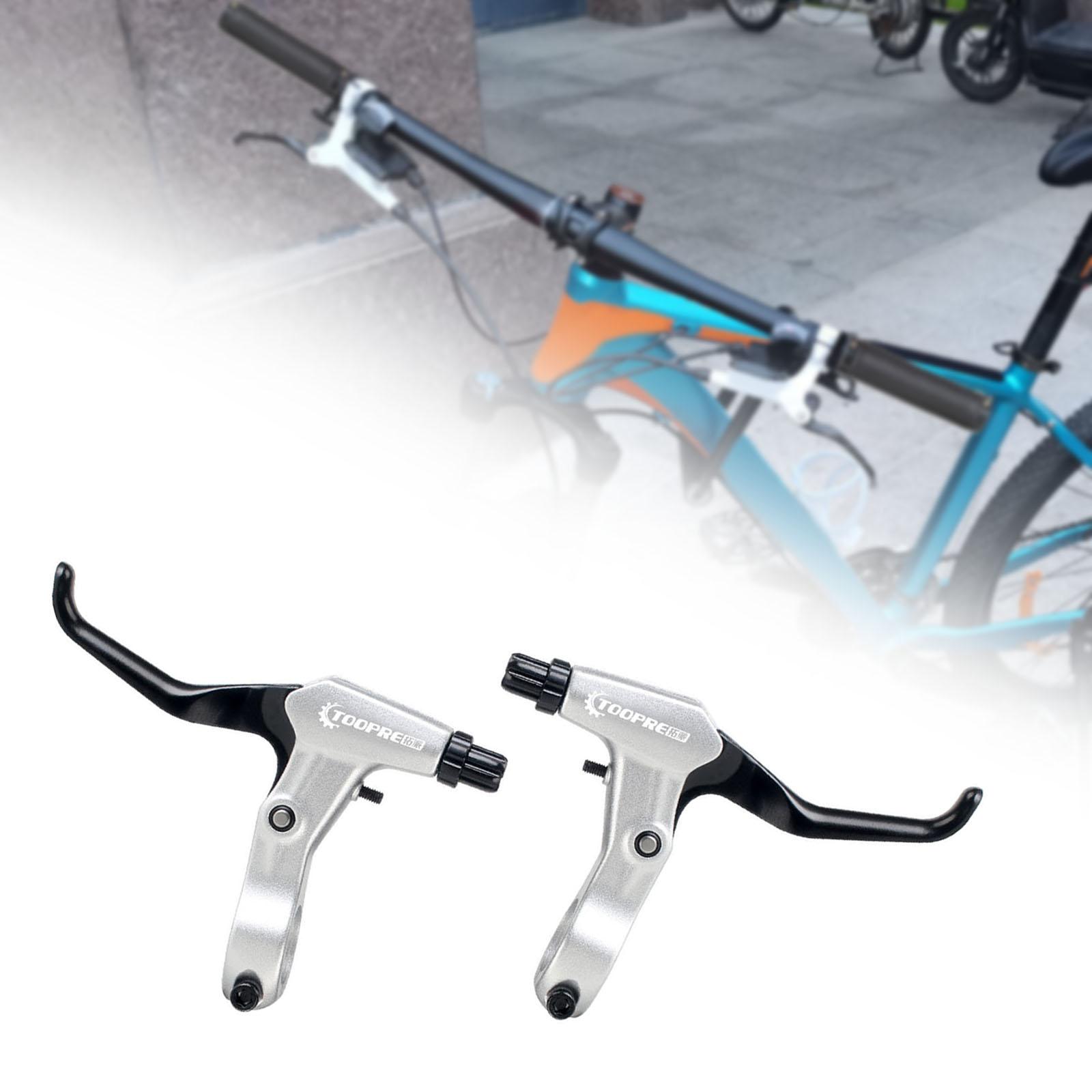 2x Bike Brake Levers Repairing Parts Folding Bike Hybrid Bicycle Replacement Silver