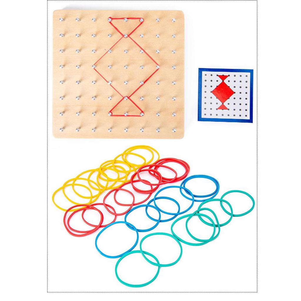 Wood Geoboard Mathematical Manipulative Array Board Graphical Education