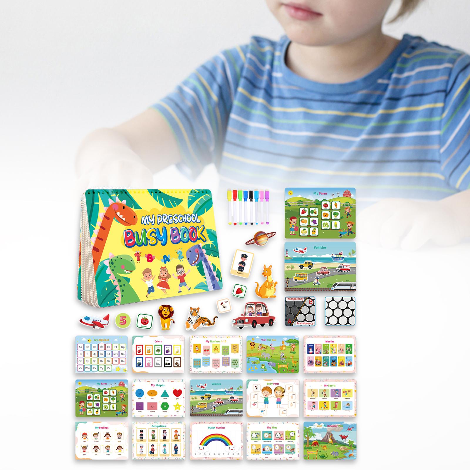 Montessori Toys Learning Interactive Activity Book for Travel Road Preschool