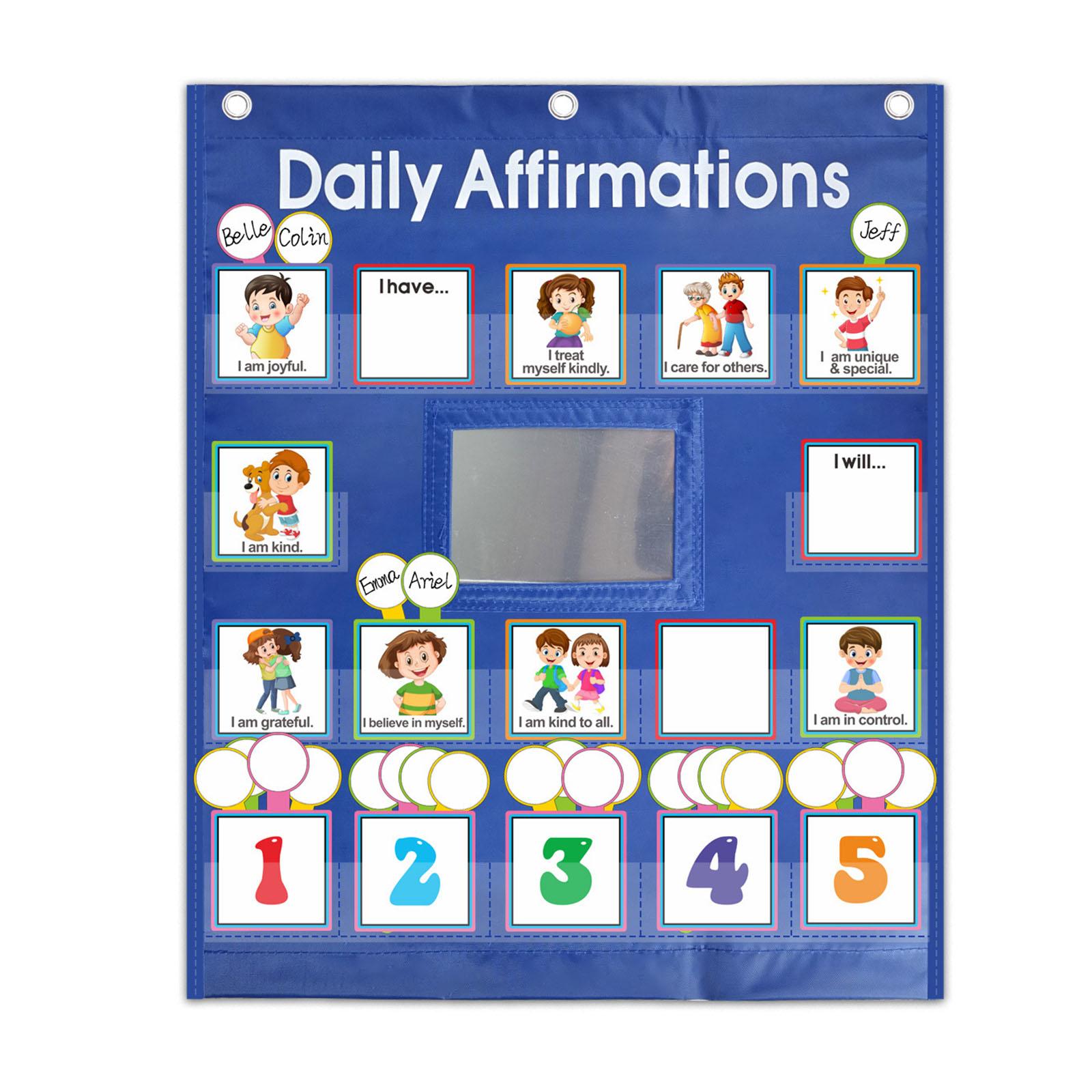 Daily Affirmation Pocket Chart Activities for Classroom Teaching Aid Office