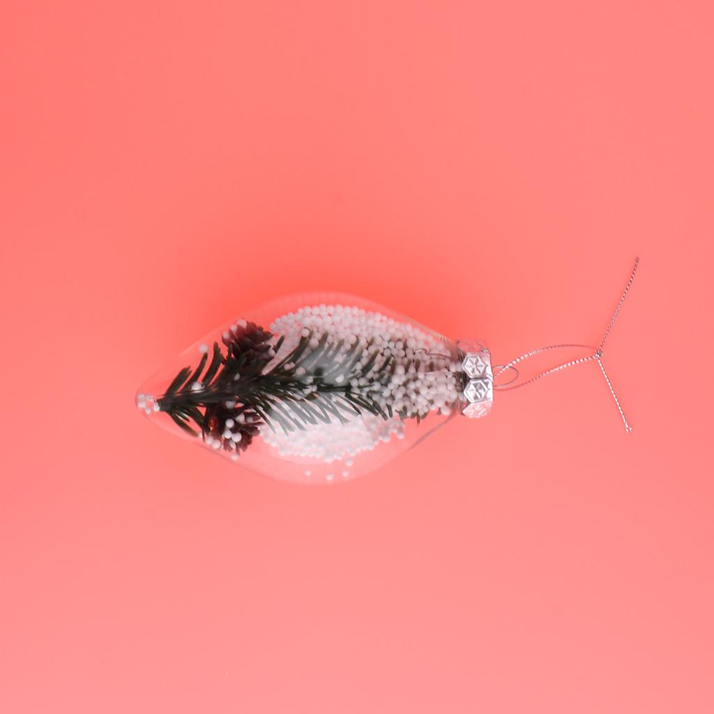 Clear Cone Christmas Ball Pendant Refillable Xmas Bauble Tree Ornament 1