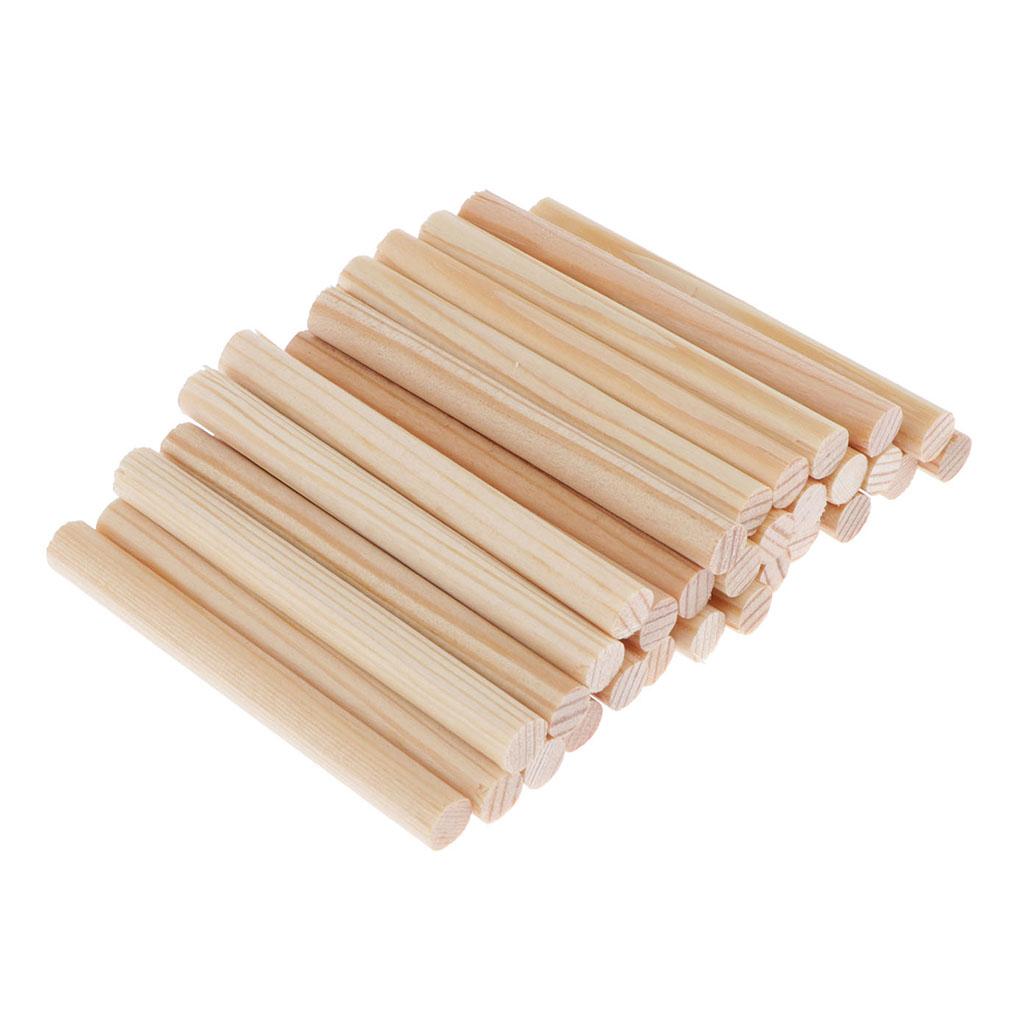 30pcs 50/60mm Round Wooden Sticks Rod Dowel for DIY Wood Modelling Art ...