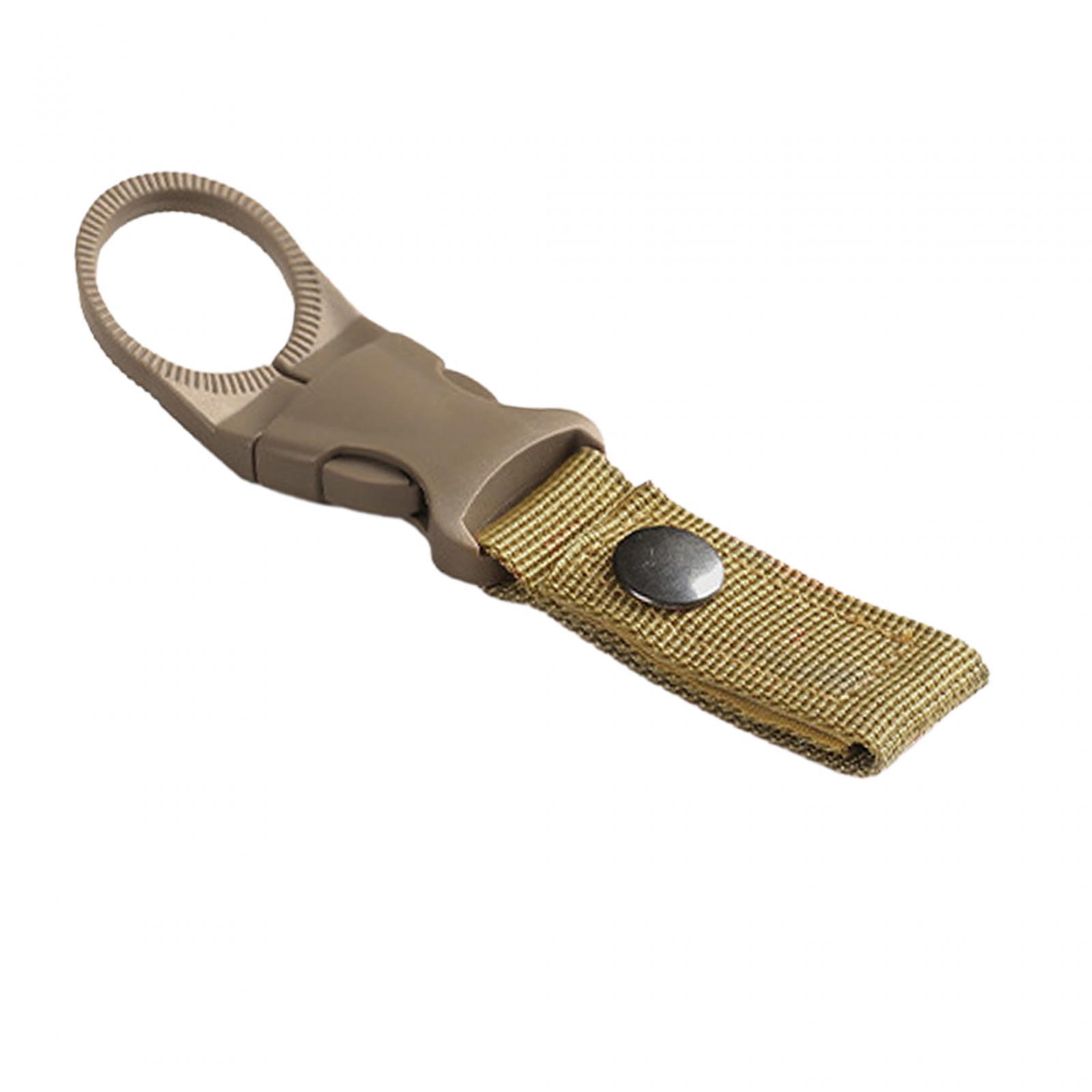 Outdoor Camping Water Bottle Holder Clip Hiking Carabiner Belt Buckle Khaki