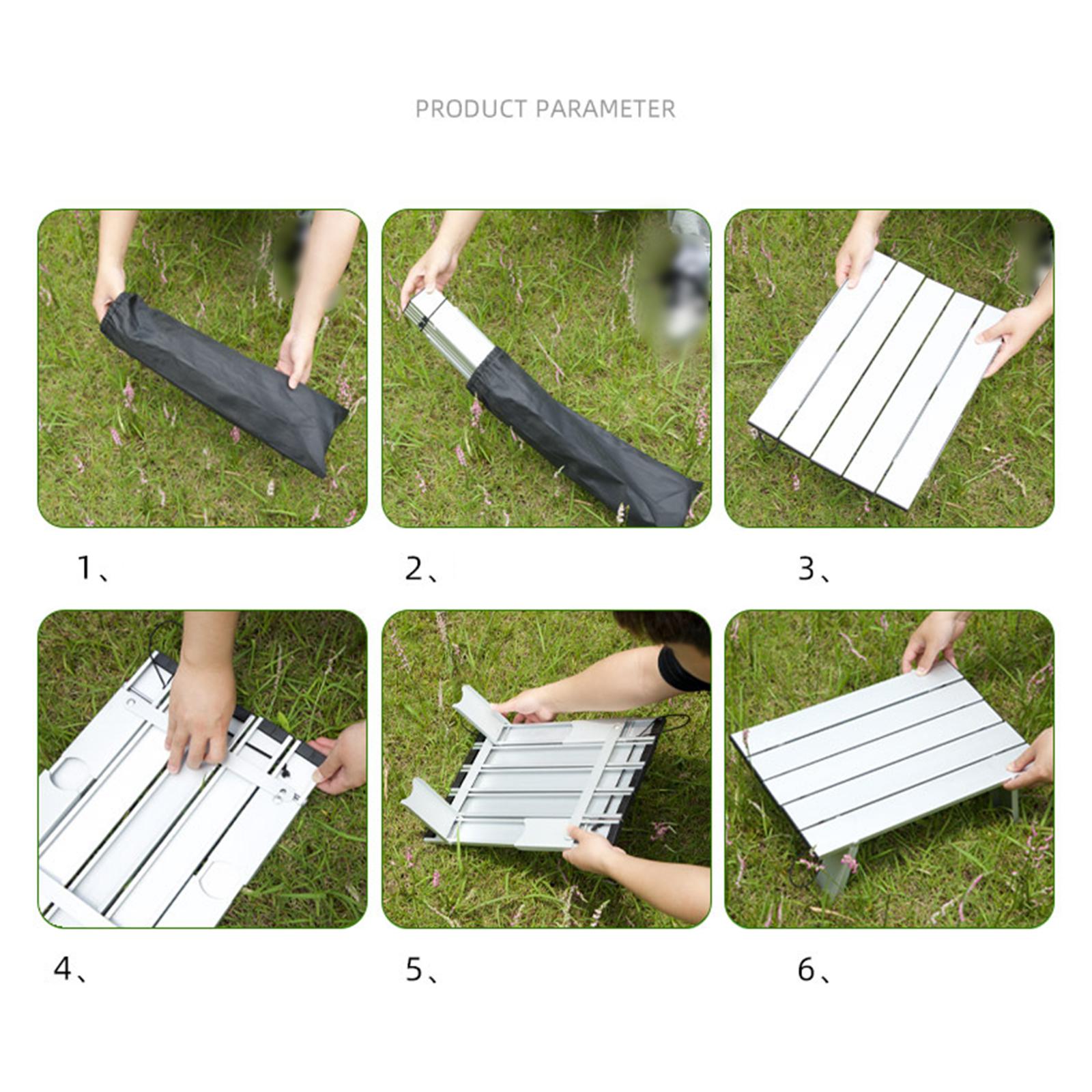 Foldable Camping Table Sturdy Aluminium Alloy for Fishing Backpacking Picnic A