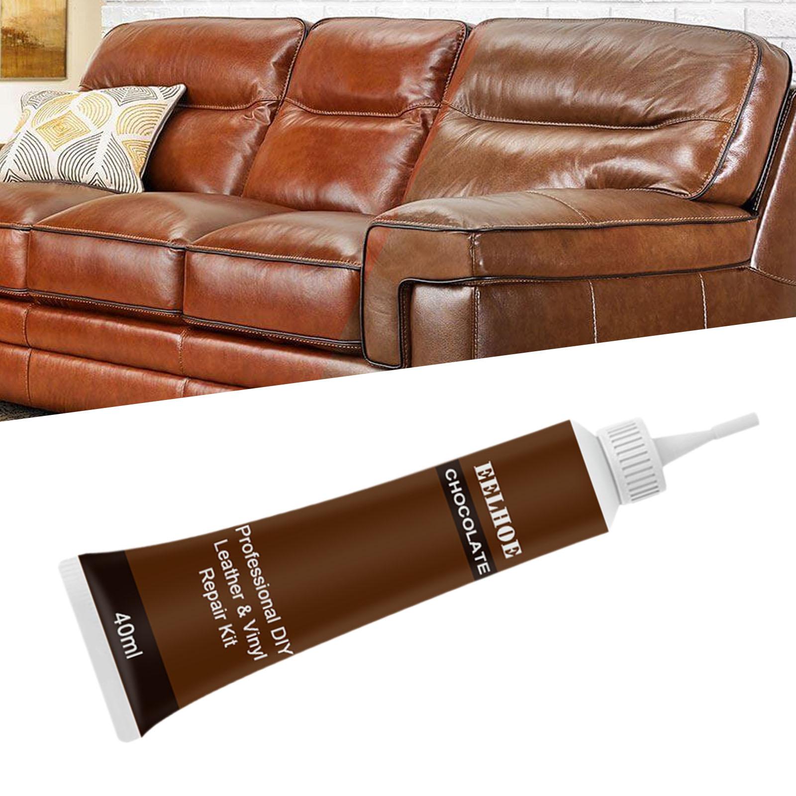 Leather Recoloring Cream Leather Color Restorer for Furniture Bag Purse 40ml Chocolate Color