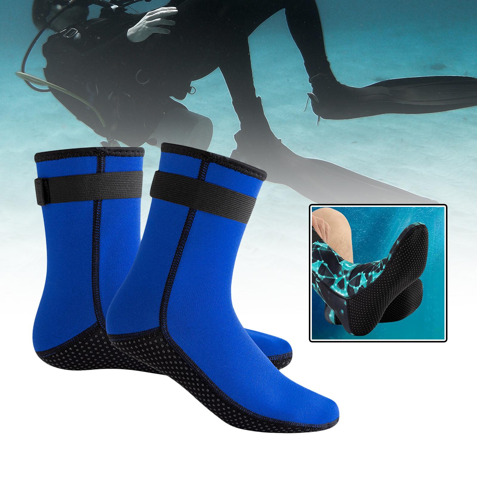 Diving Socks with Adjustment Strap Water Socks Flexible Men Women Swim Socks XS Blue