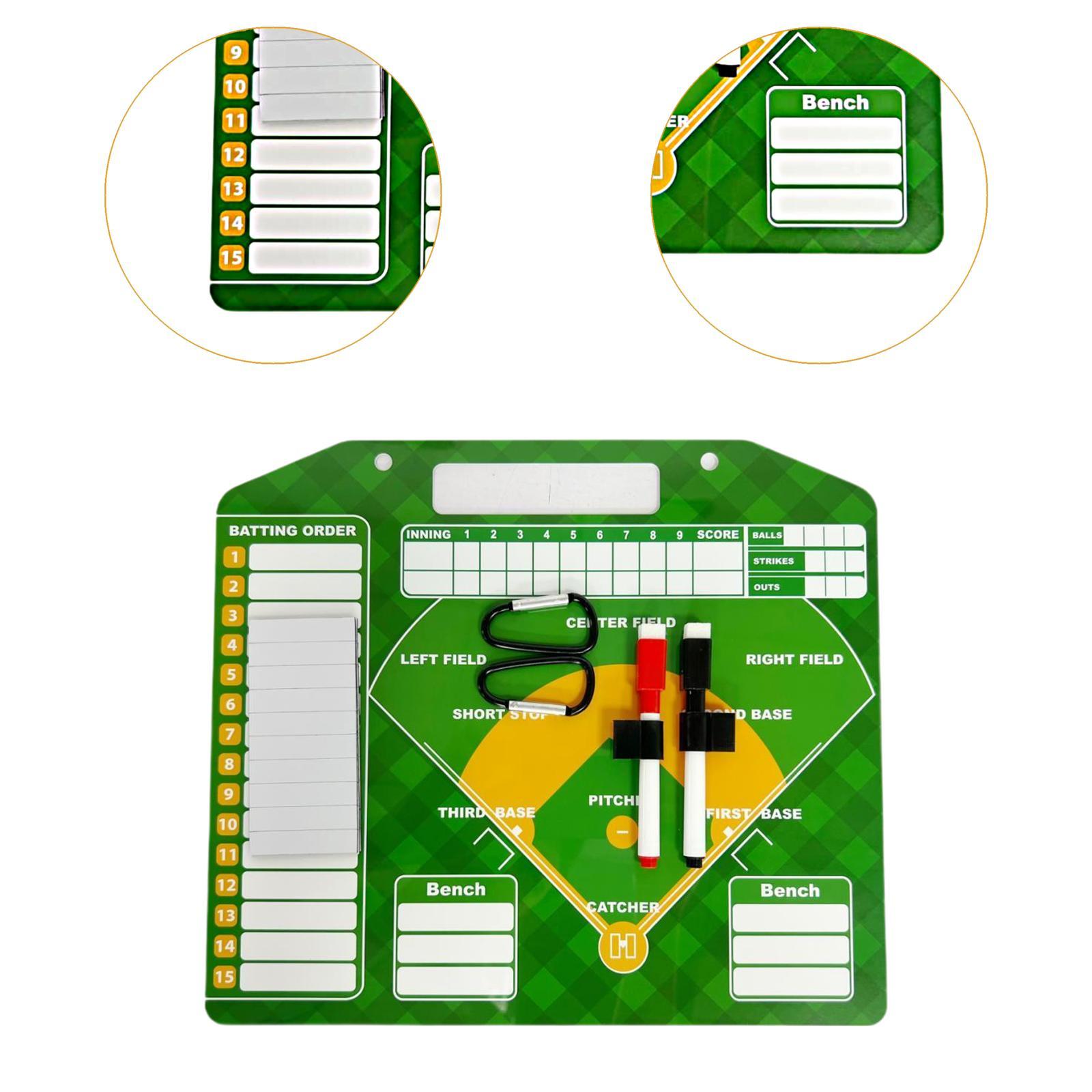 Baseball Clipboard with Marker Pen Carabiner Referee Baseball Coaching Board