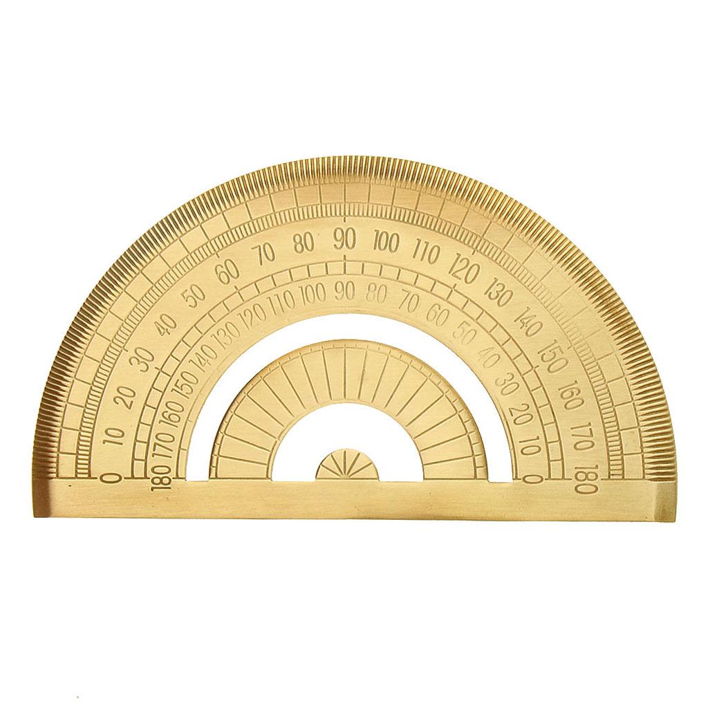 Mini Brass Math Geometry Ruler Jewelry Measuring Tool Protractor