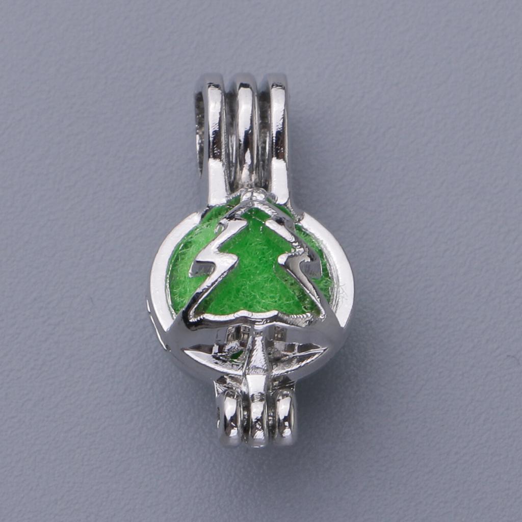 DIY Bead Cage Locket Pendant Charms Essential Oil Diffuser Necklace tree