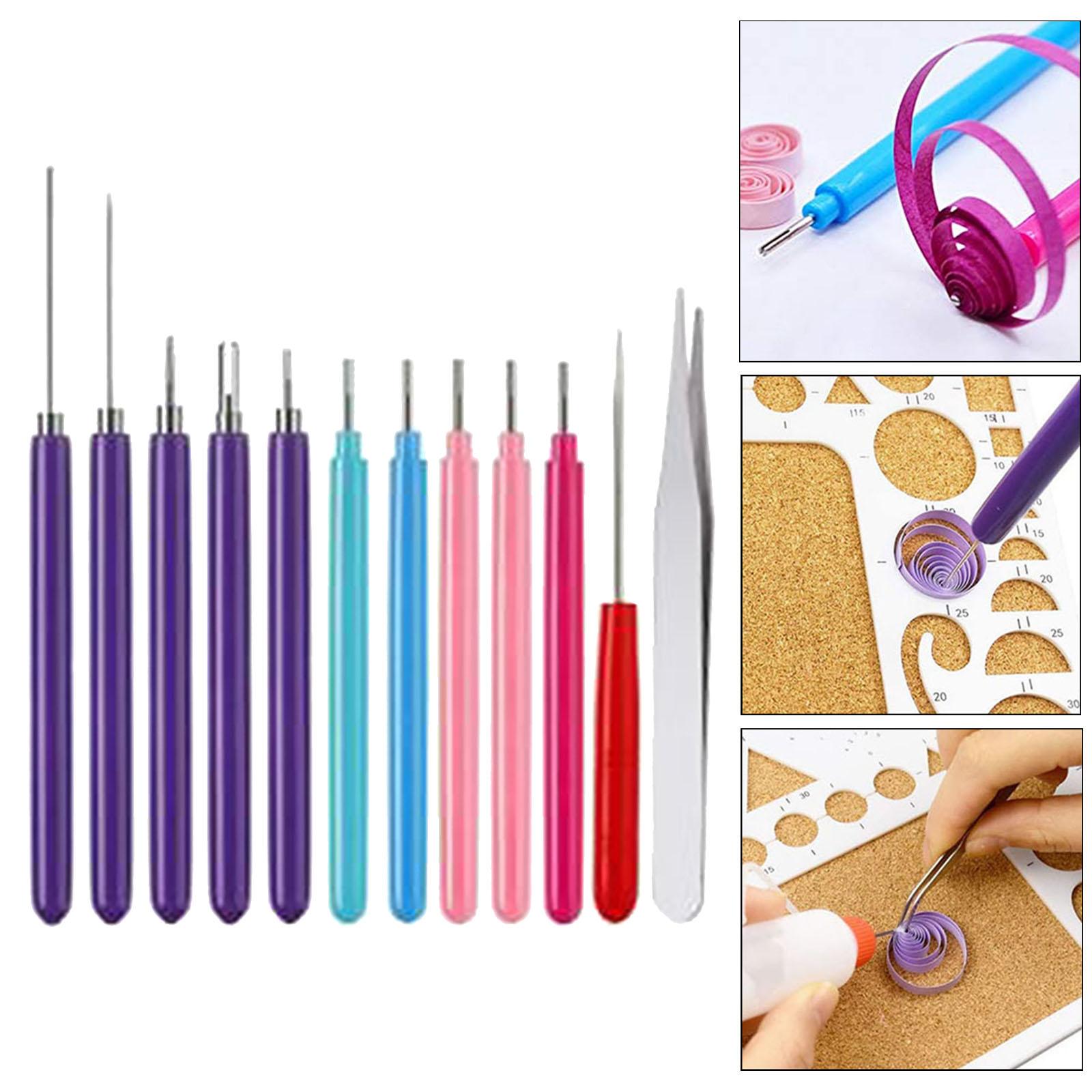 Paper Quilling Tool Slotted Kit DIY Rolling Curling Pen 12x Straight Tweezer