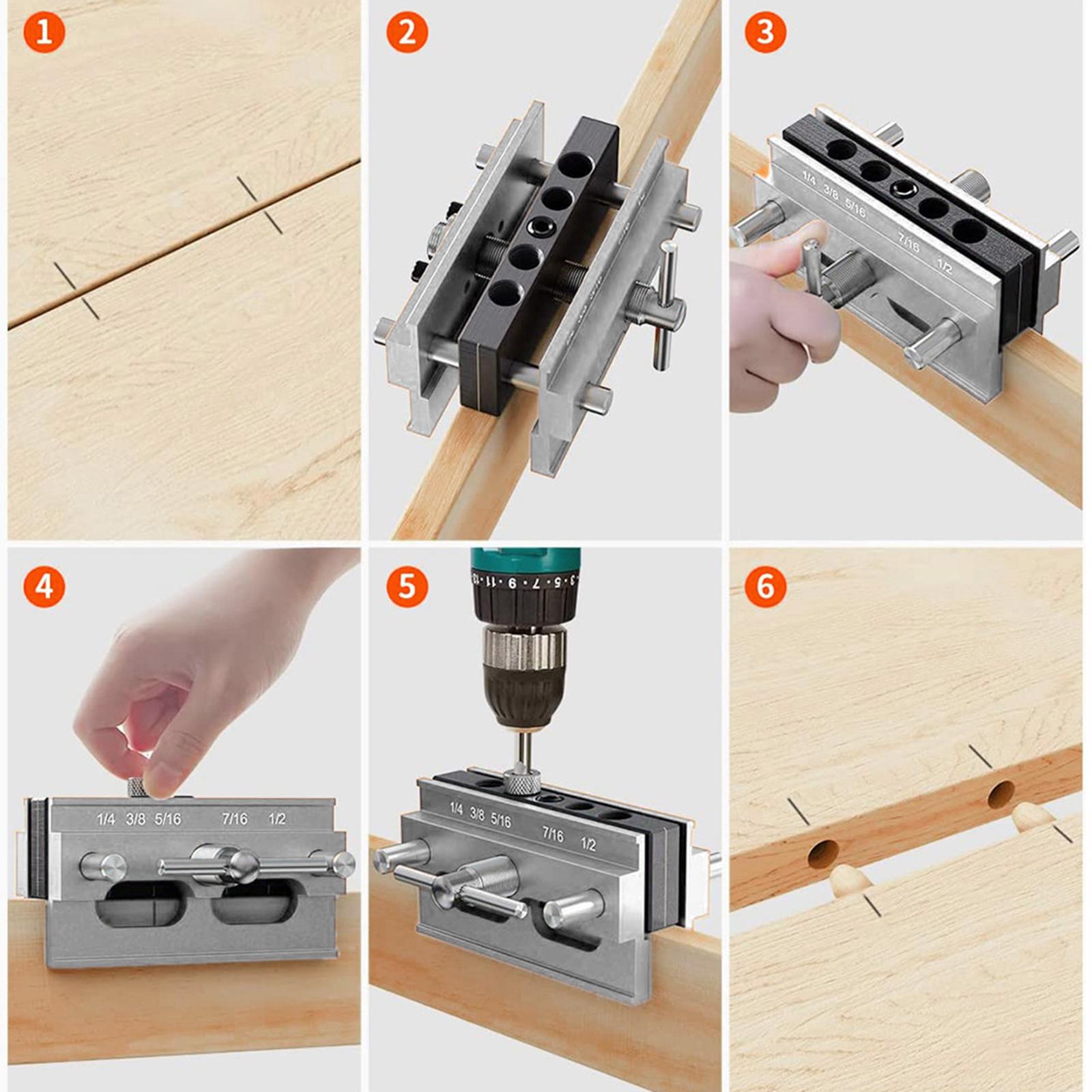 Self Centering Dowel Jig Hole Drilling Guide for Professional Business Desks